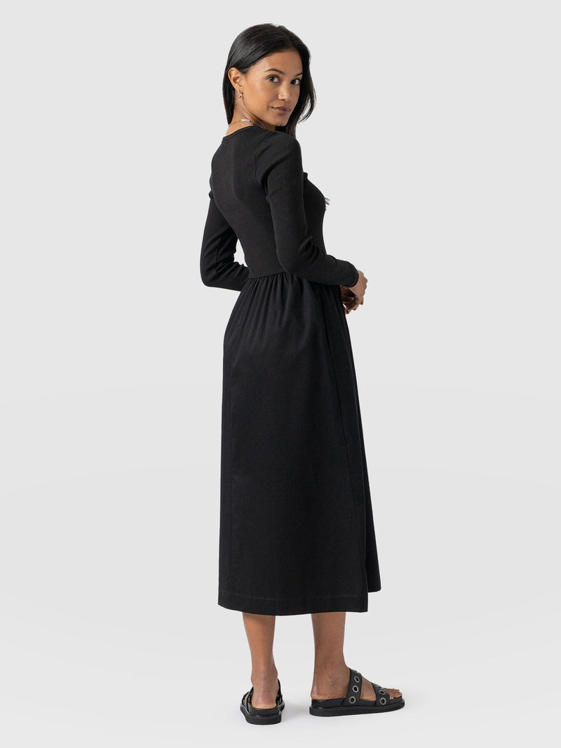 Ivy Full Skirt Dress - Black