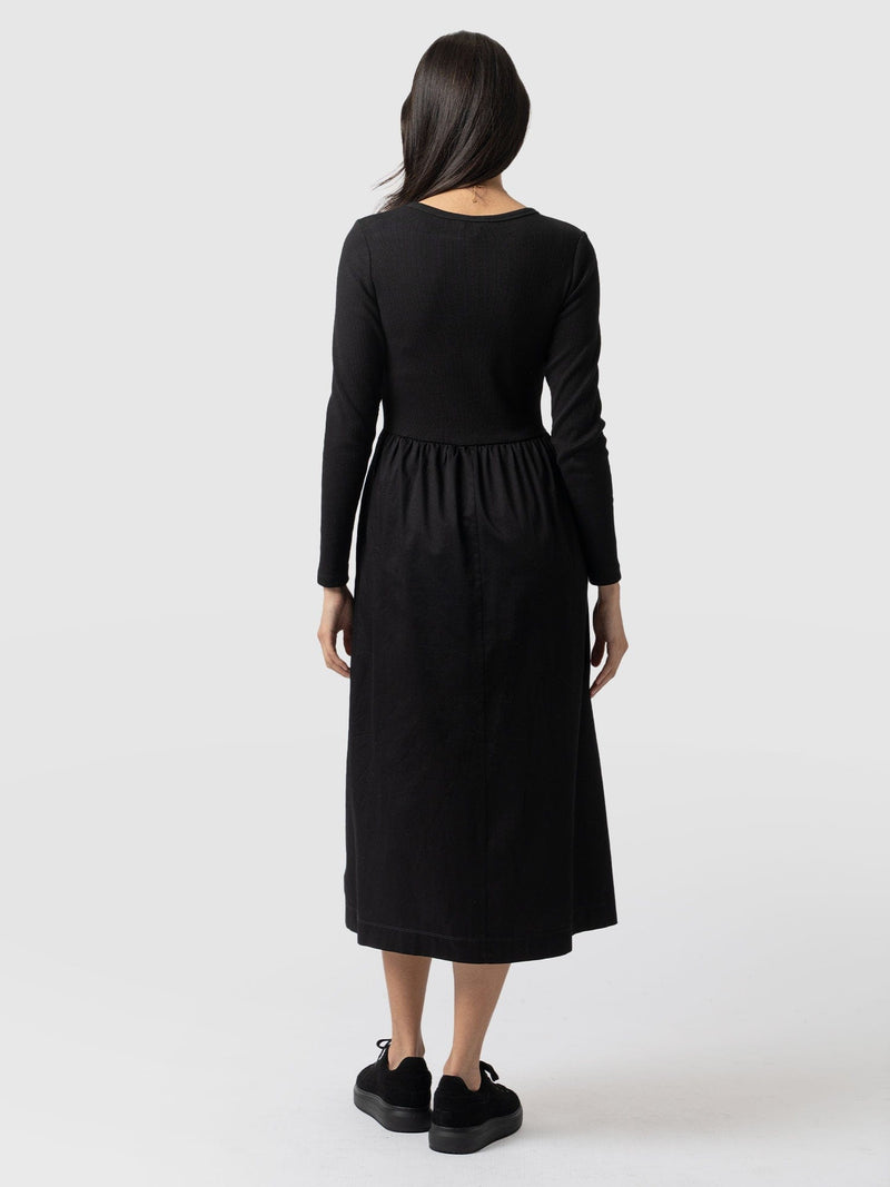 Ivy Full Skirt Dress - Black