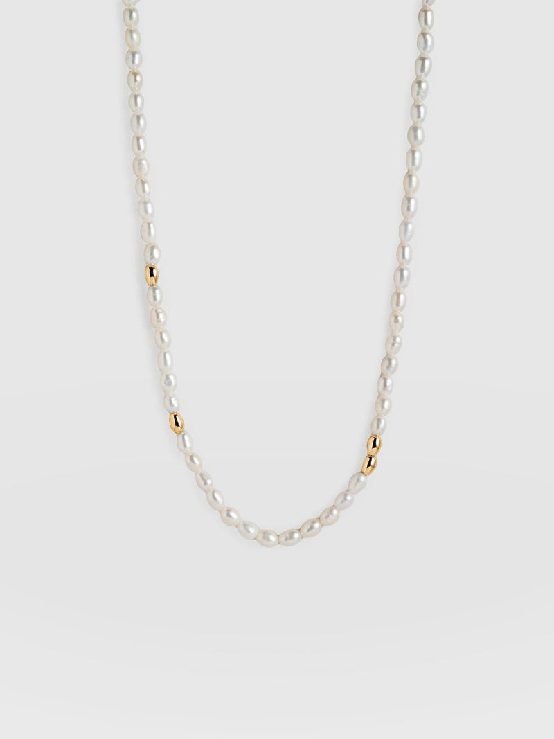 Jacqueline Pearl Necklace - Gold