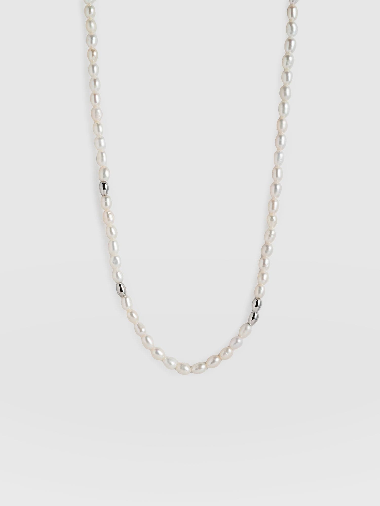 Jacqueline Pearl Necklace - Silver