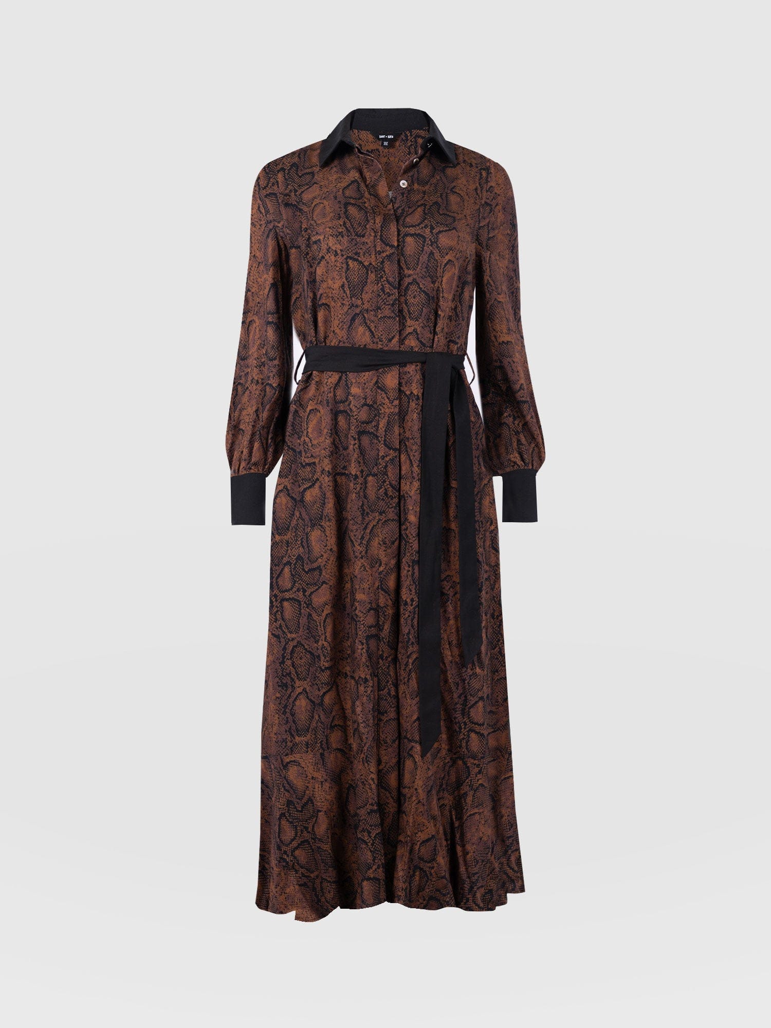Jacqueline Shirt Dress Brown Snake - Women's Dresses | Saint + Sofia® UK