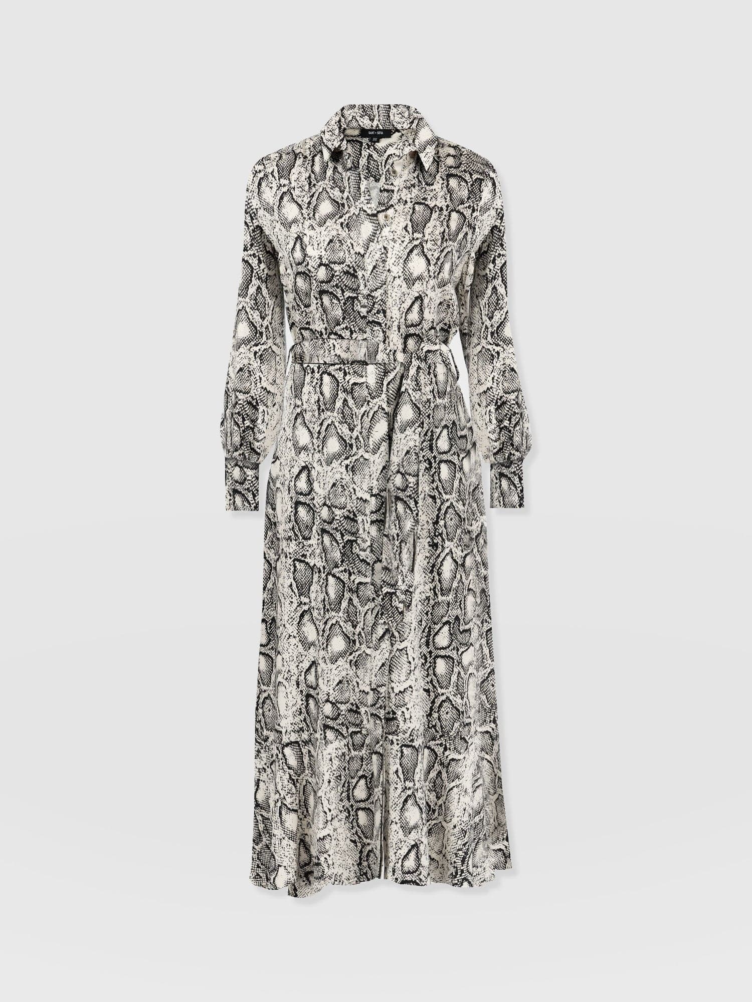 Jacqueline Shirt Dress Cream Snake - Women's Dresses | Saint + Sofia® UK