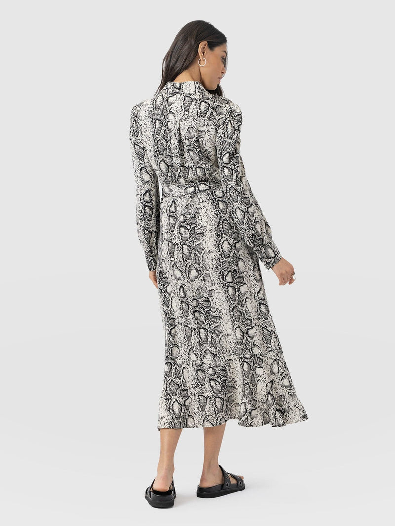 Jacqueline Shirt Dress - Cream Snake