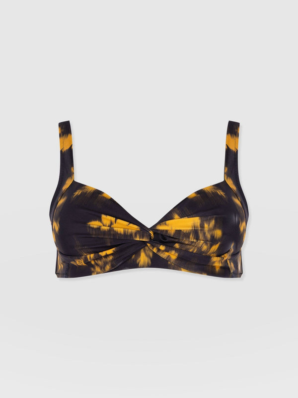 Jesse Twist Front Bikini Top - Yellow Fade Floral