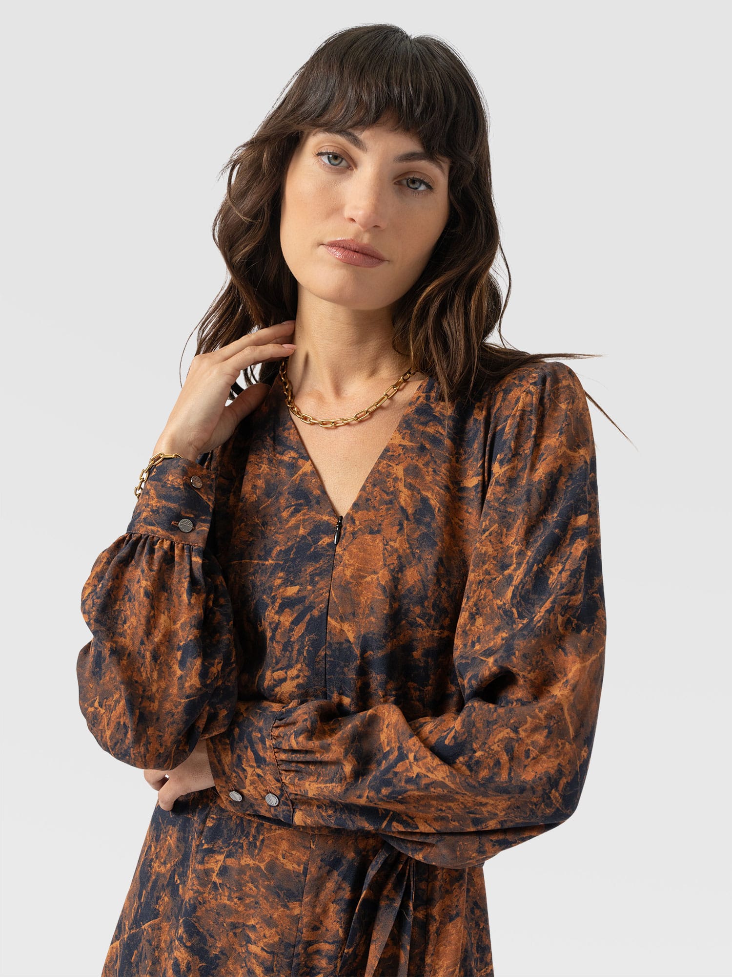 Joselyn Mini Dress - Brown Marble - Women's Dresses | Saint + Sofia® UK