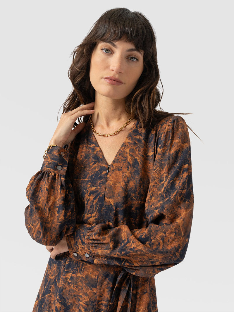 Joselyn Mini Dress - Brown Marble - Women's Dresses | Saint + Sofia® UK