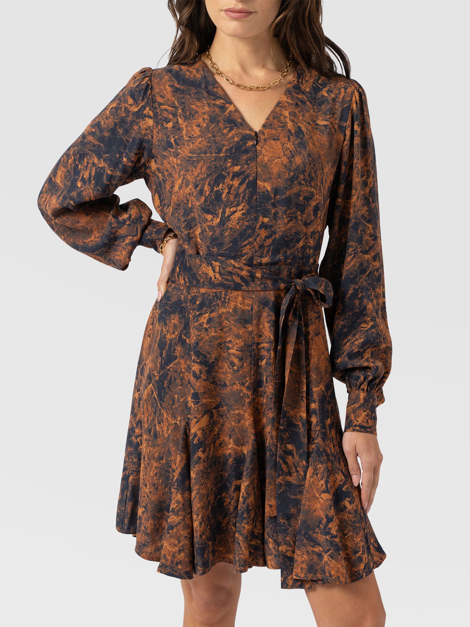 Joselyn Mini Dress - Brown Marble - Women's Dresses | Saint + Sofia® UK