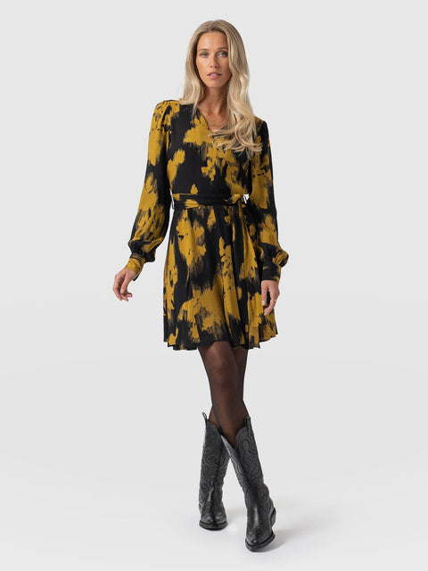 Joselyn Mini Dress Yellow Fade Floral - Women's Dresses | Saint + Sofia® UK