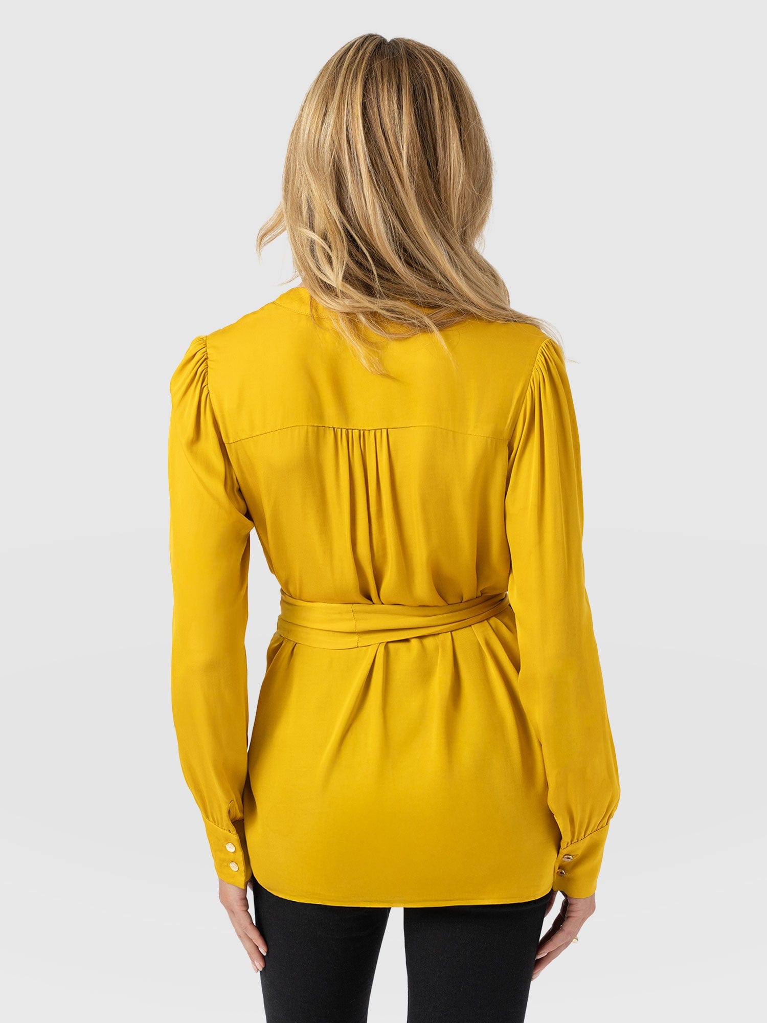 Joselyn V Neck Blouse - Golden Yellow