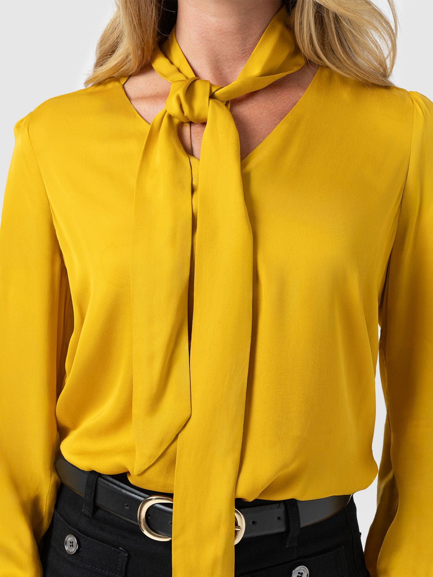 Joselyn V Neck Blouse - Golden Yellow