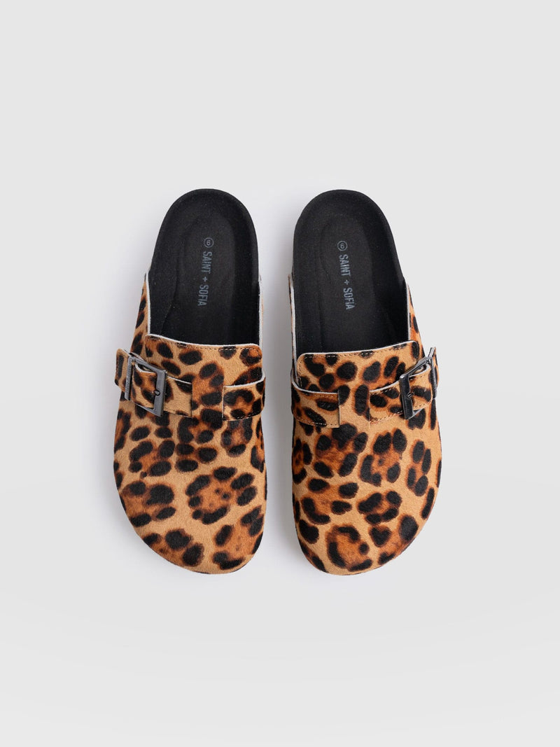 Jude Clogs Leopard - Women's Shoes | Saint + Sofia® UK