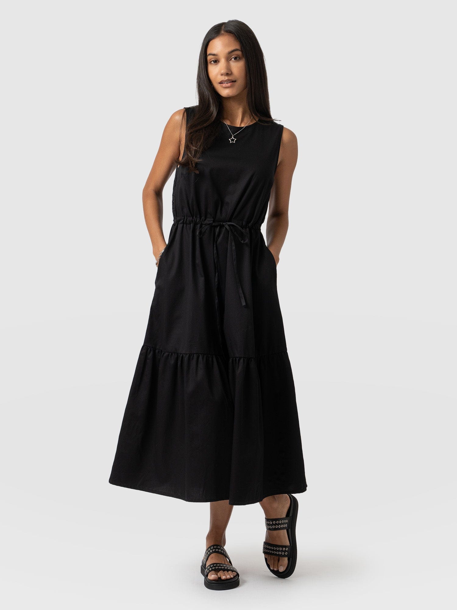 Kara Dress Black Broderie - Women's Dresses | Saint and Sofia® UK