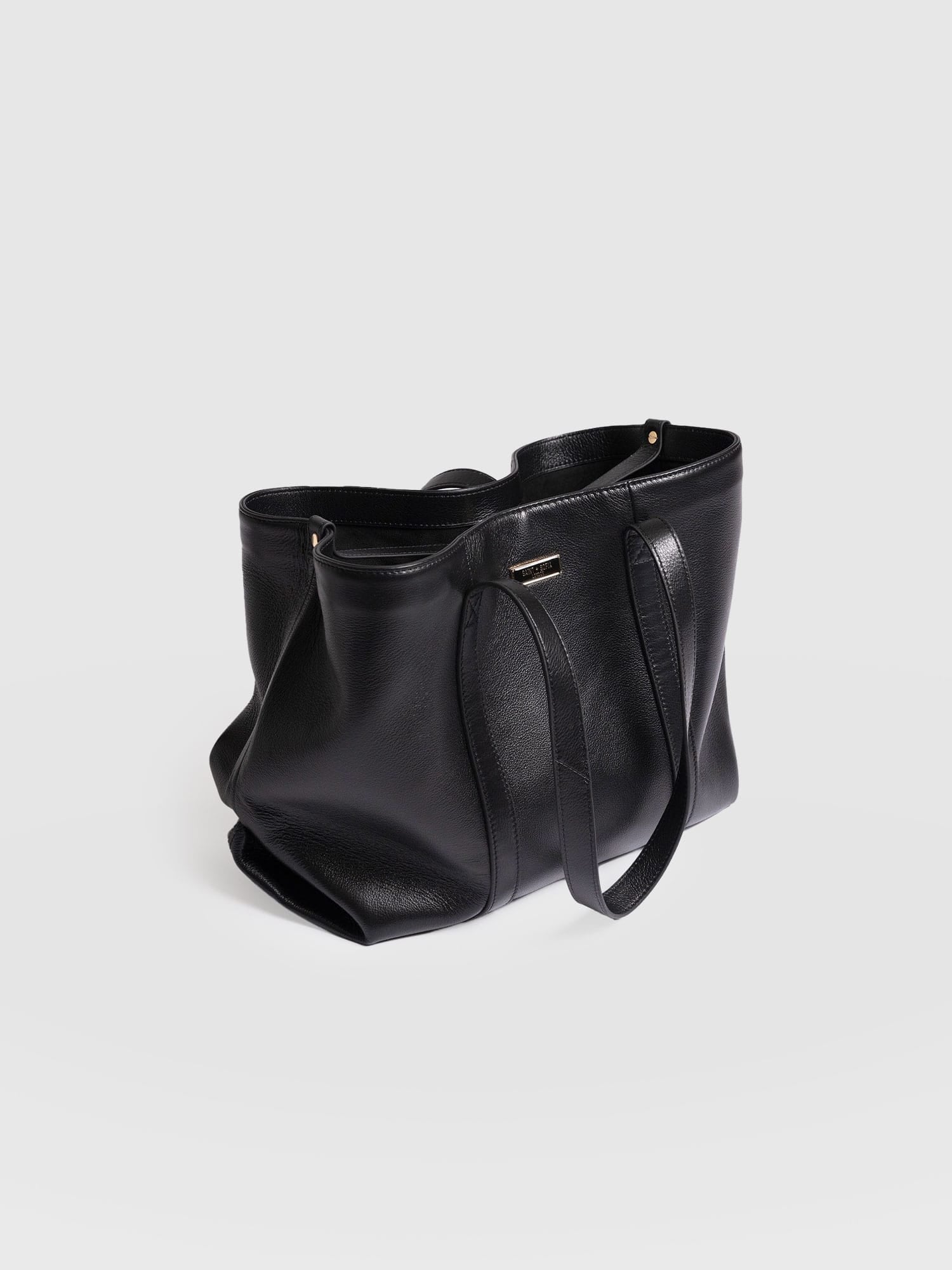 Kara Shopper Bag - Black Leather