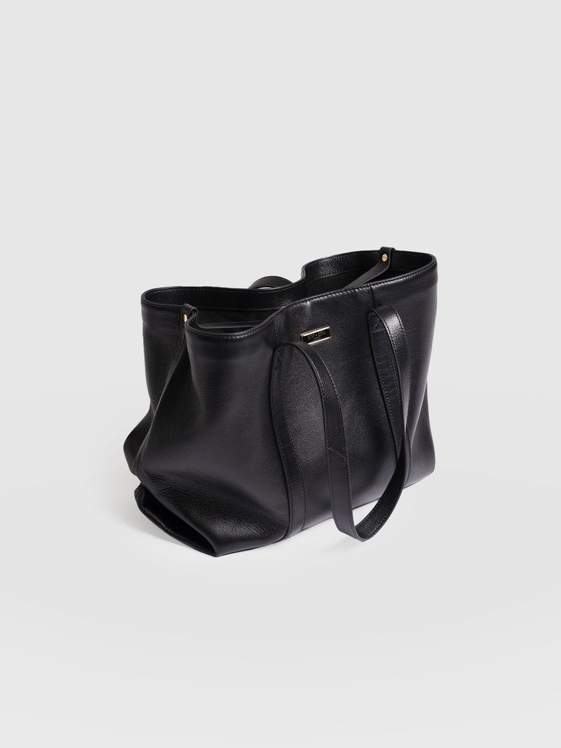 Kara Shopper Bag - Black Leather