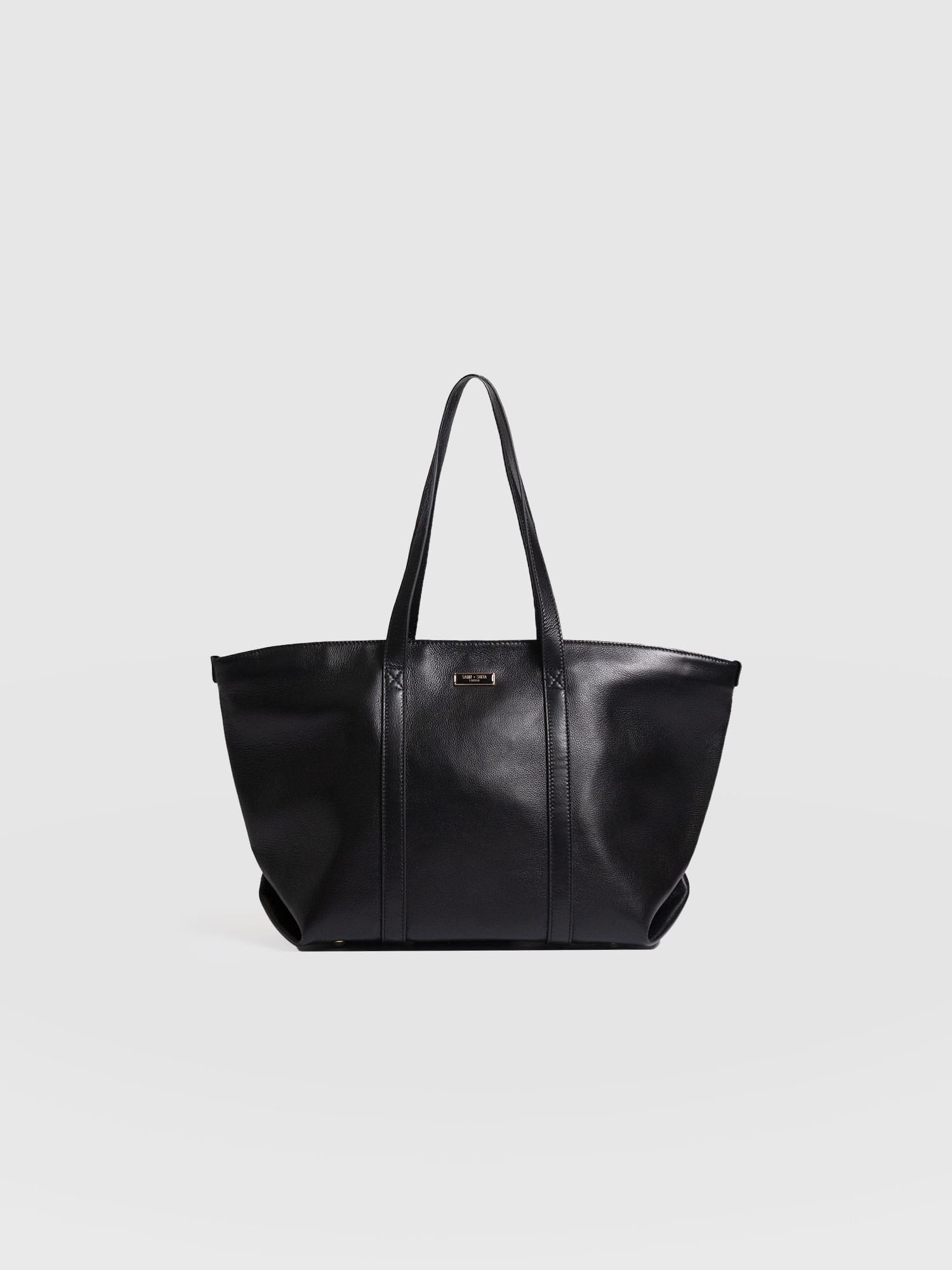 Kara Shopper Bag - Black Leather
