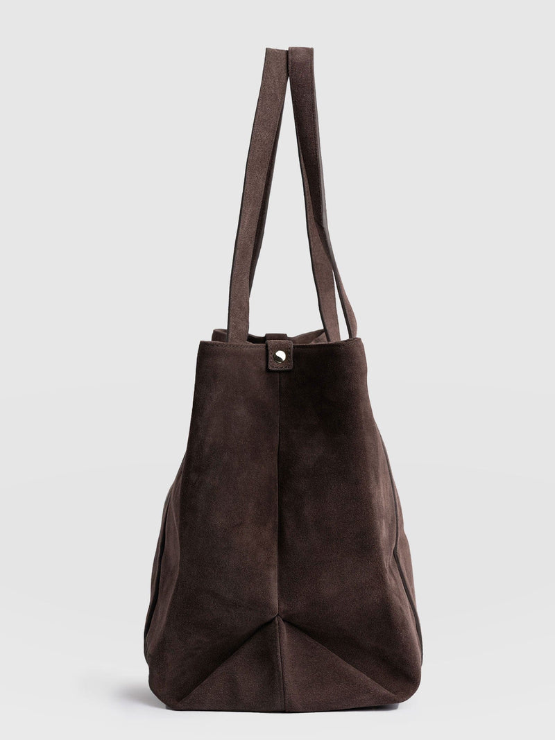 Kara Shopper Bag - Brown Suede