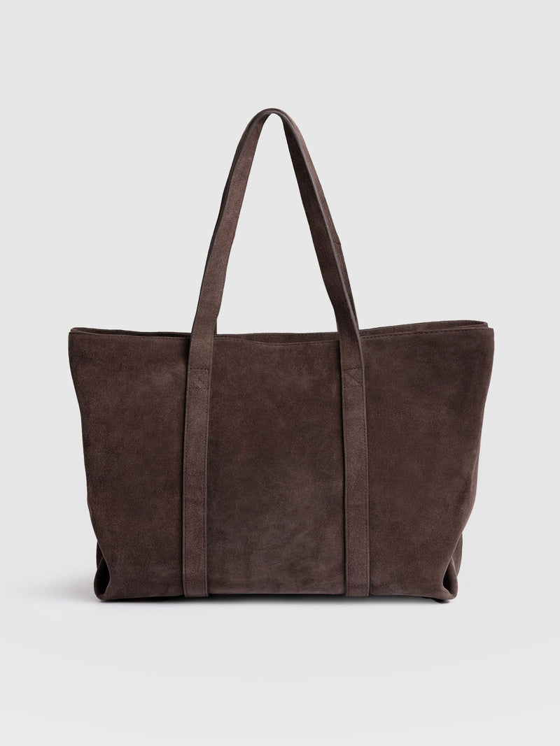 Kara Shopper Bag - Brown Suede