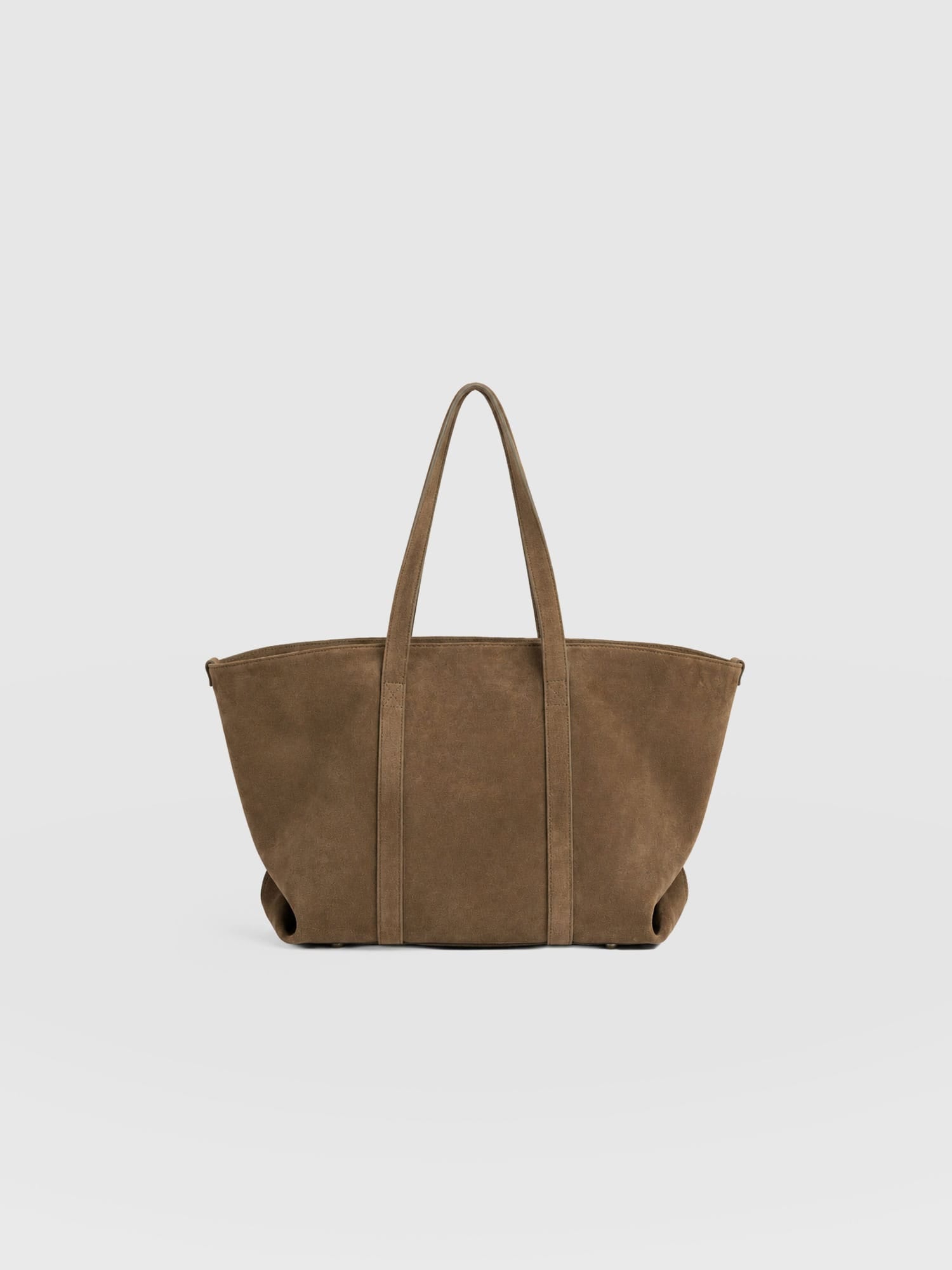 Kara Shopper Bag - Khaki Suede