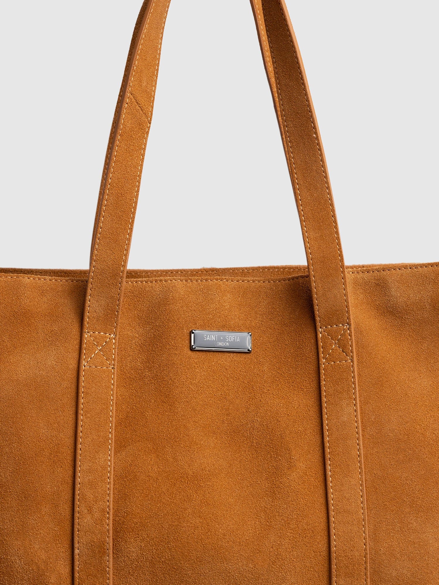 Kara Shopper Bag Tan Suede - Women's Bags | Saint + Sofia® UK
