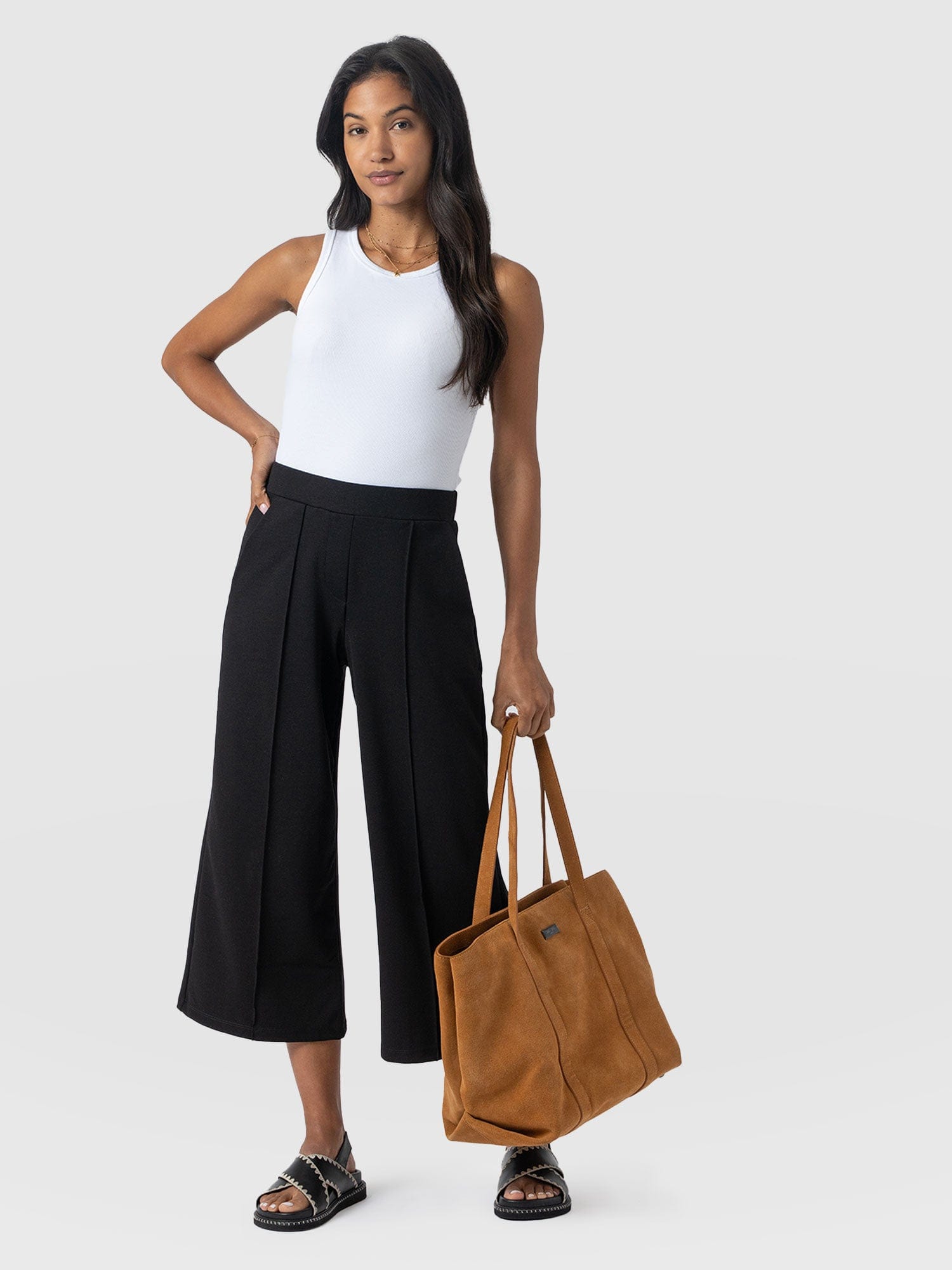 Keller Culotte Black - Women's Culottes | Saint + Sofia® UK