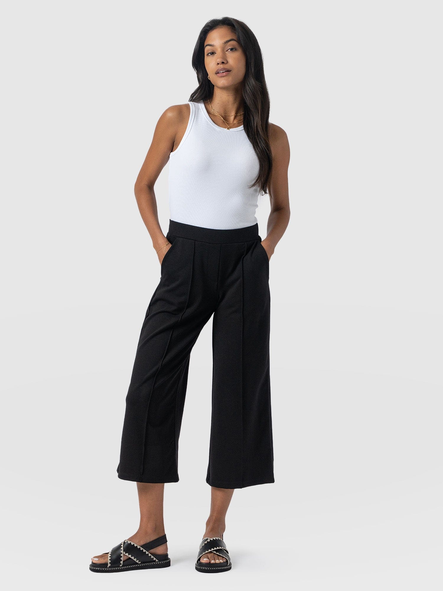 Keller Culotte Black - Women's Culottes | Saint + Sofia® UK