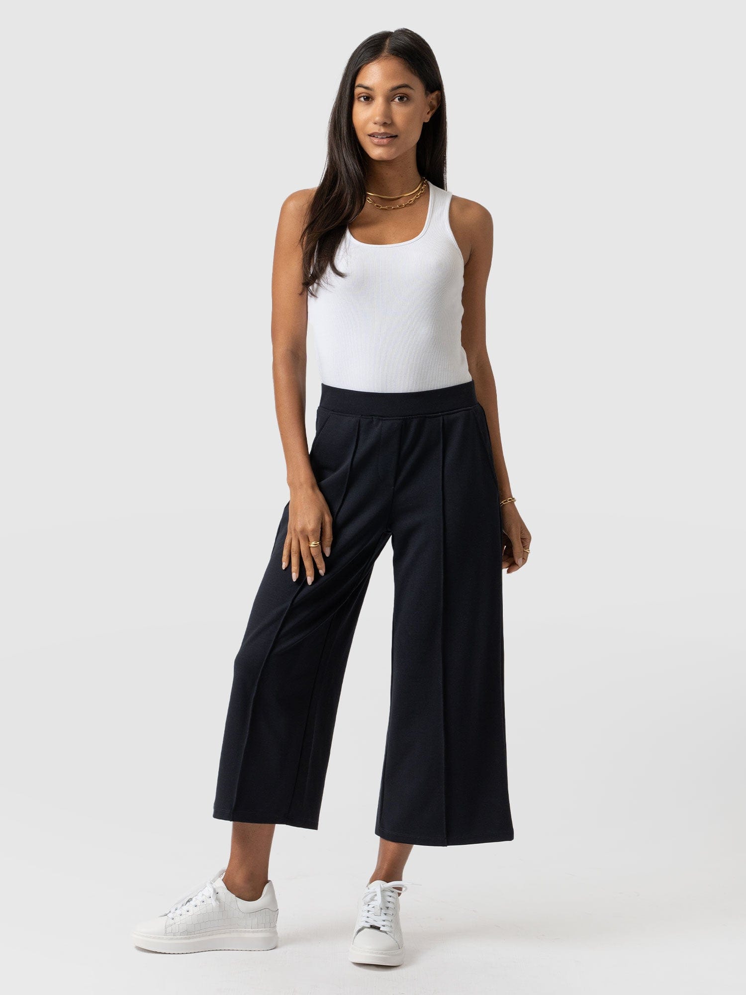 Keller Culotte Navy - Women's Culottes | Saint + Sofia® UK – Saint ...