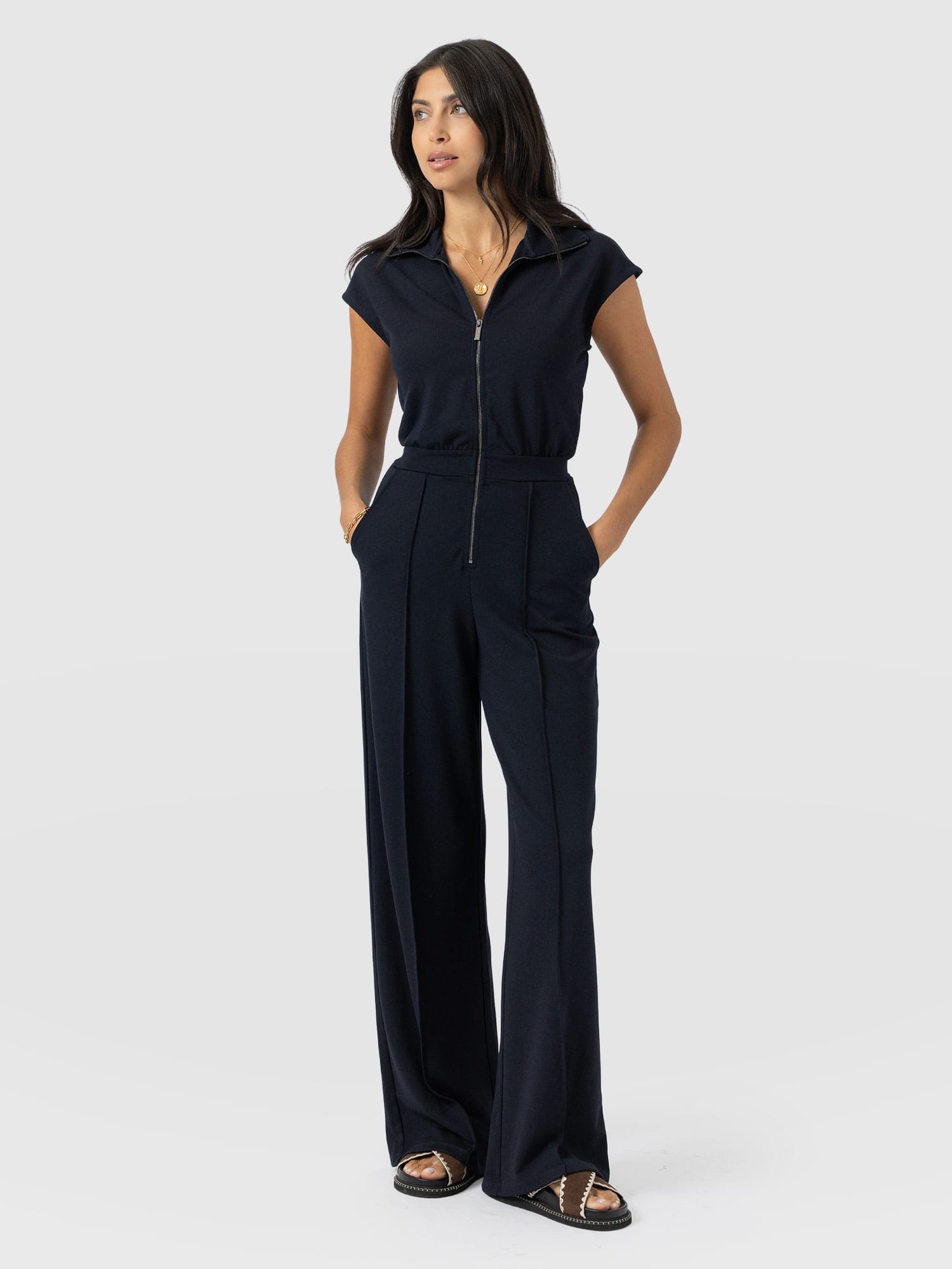 Keller Jumpsuit - Navy - Women's Jumpsuits | Saint + Sofia® UK