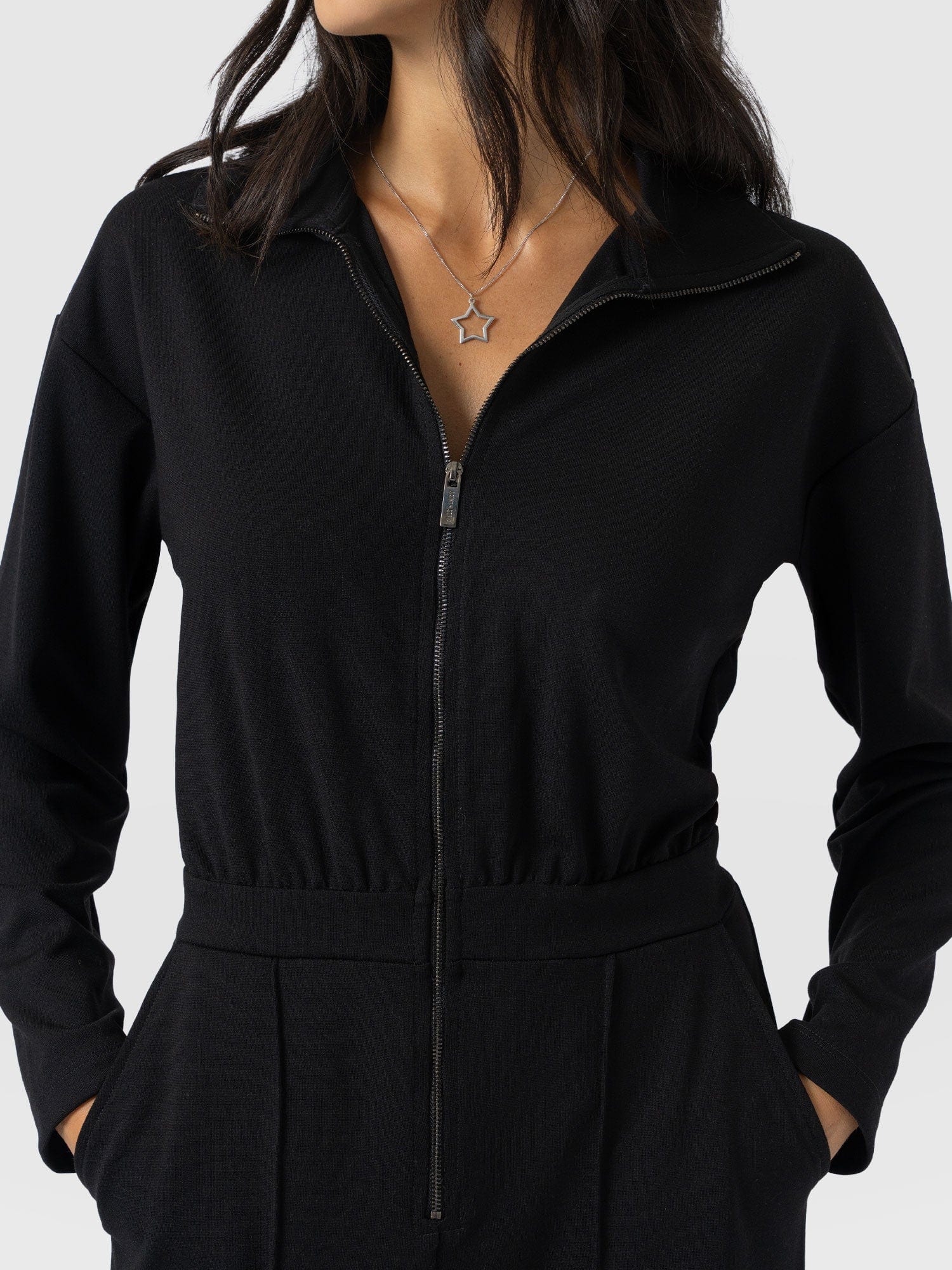Keller Long Sleeve Jumpsuit - Black