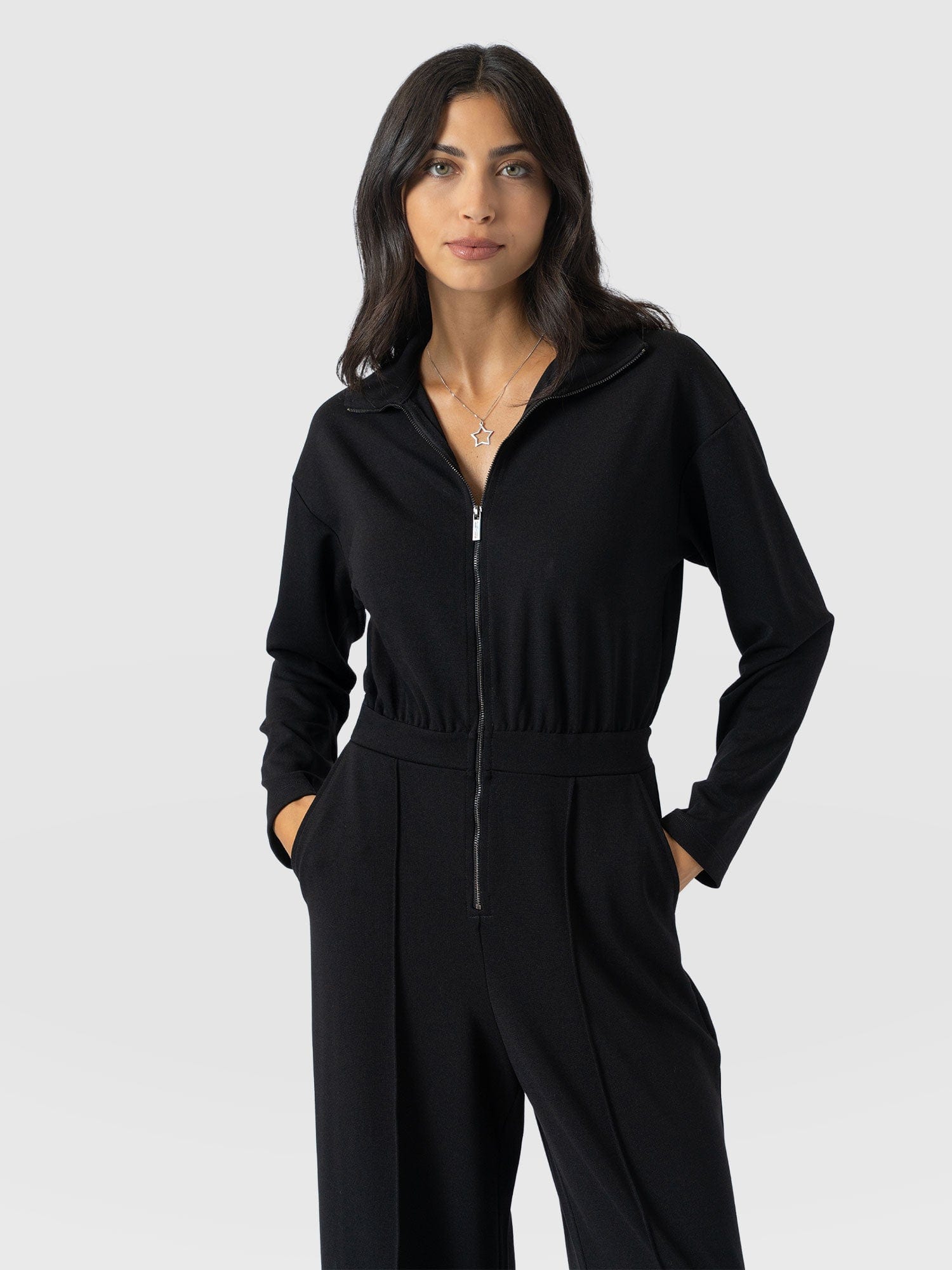 Keller Long Sleeve Jumpsuit - Black