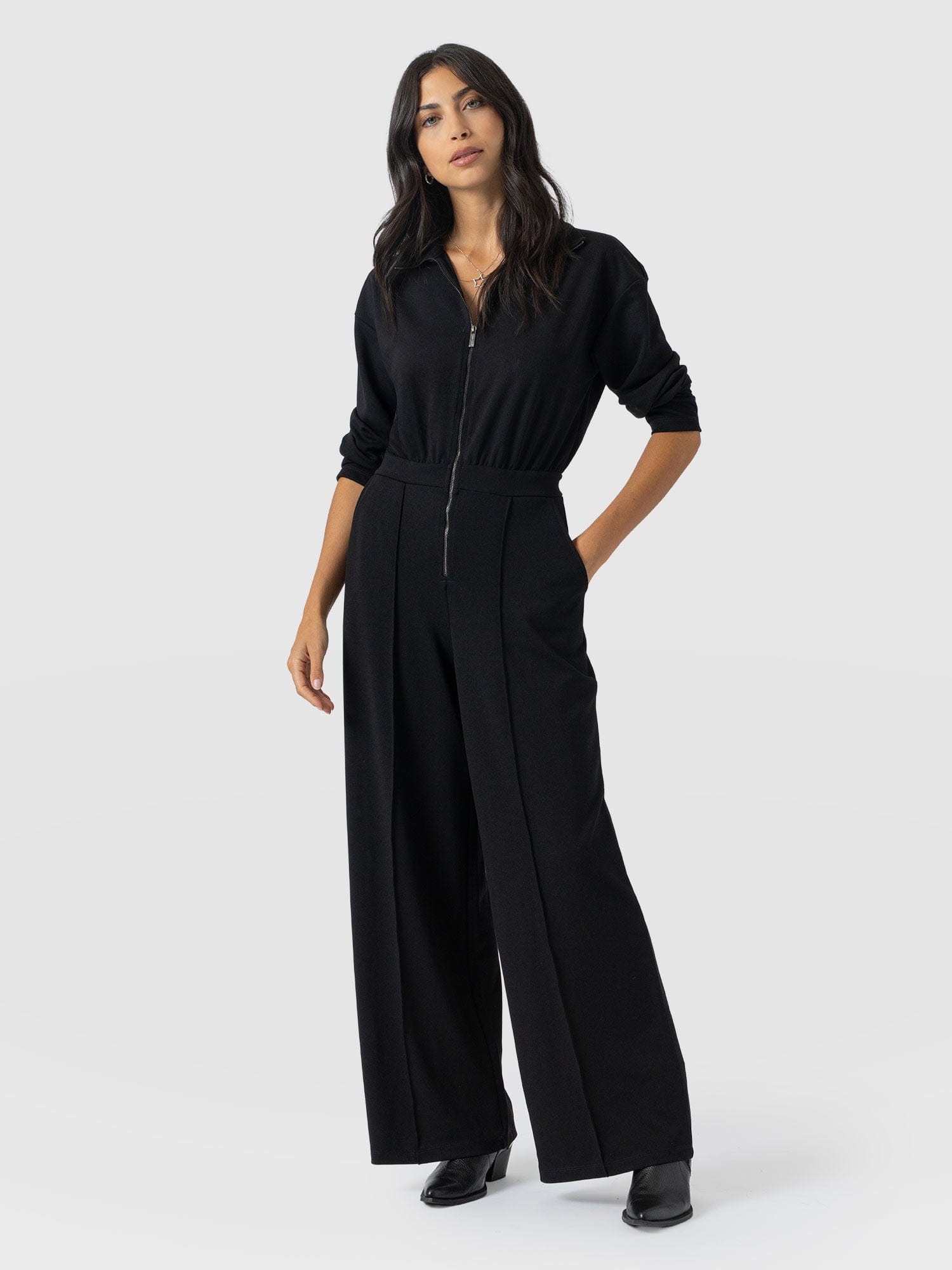 Keller Long Sleeve Jumpsuit - Black