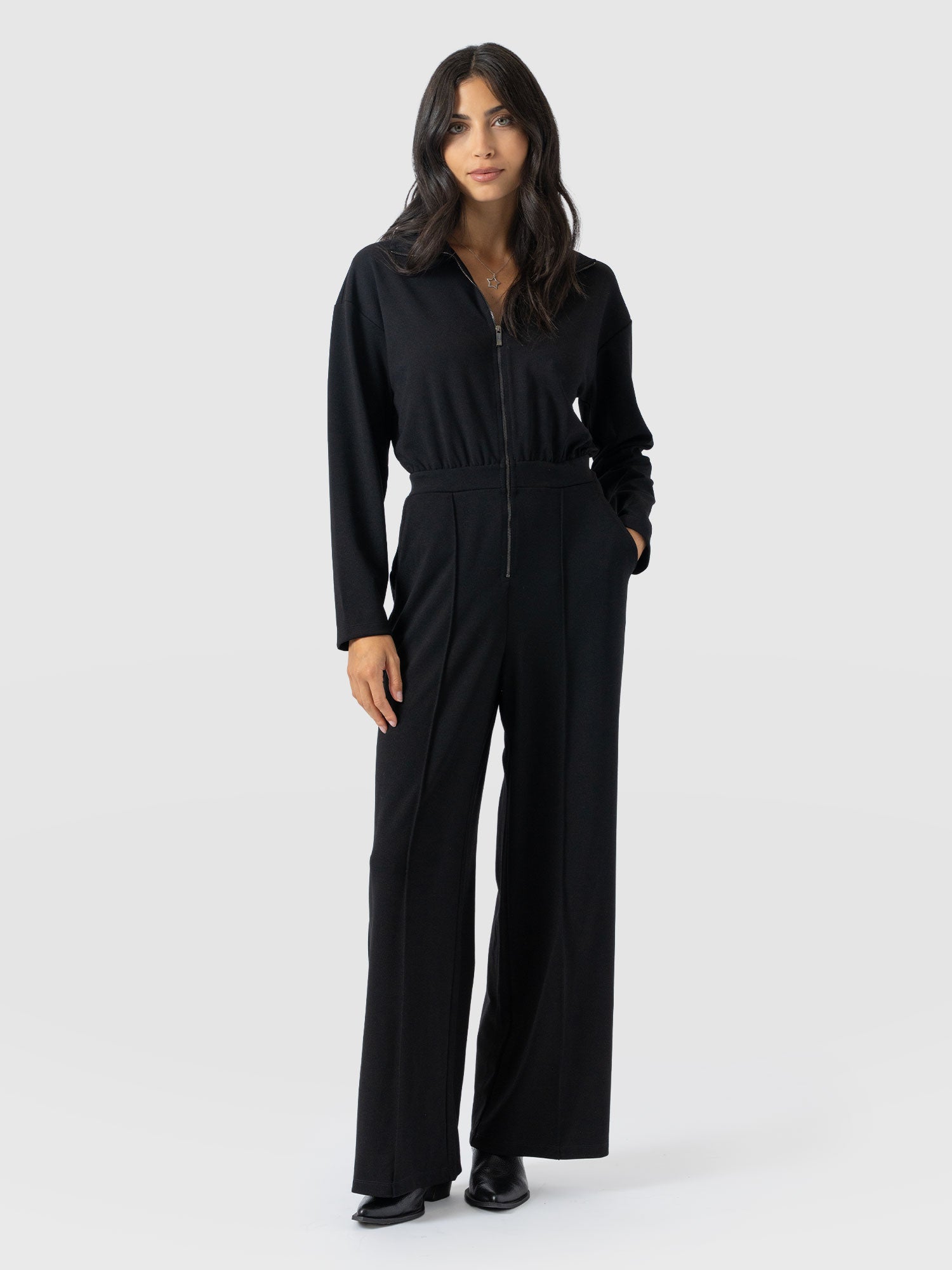 Keller Long Sleeve Jumpsuit - Black