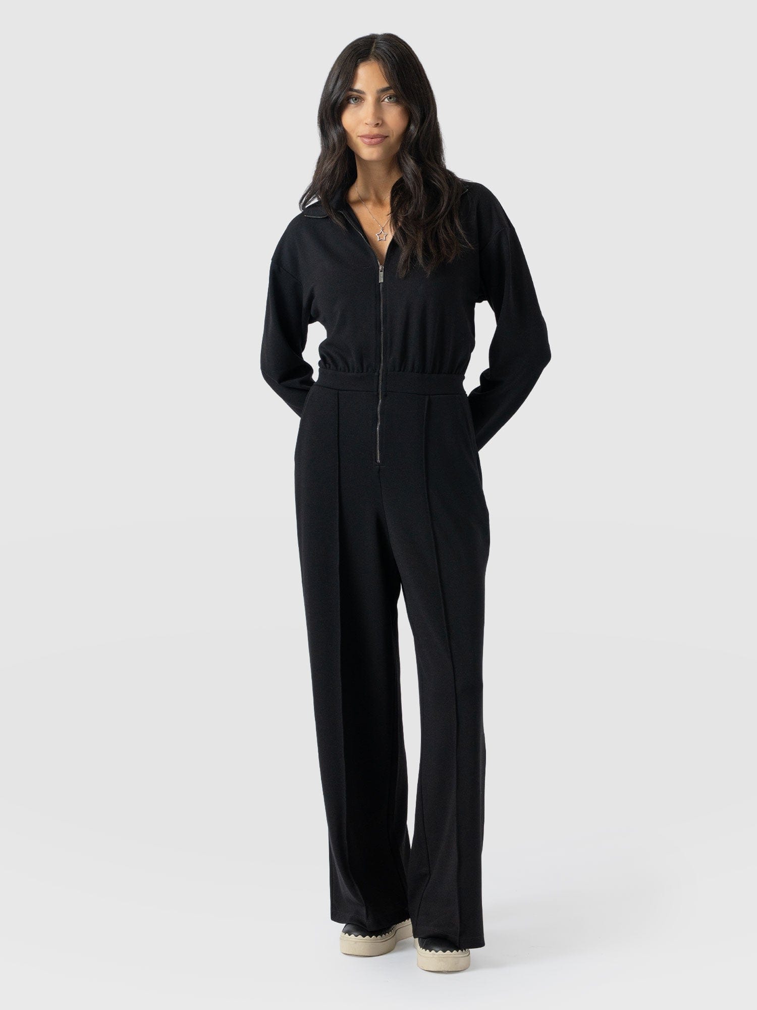 Keller Long Sleeve Jumpsuit - Black