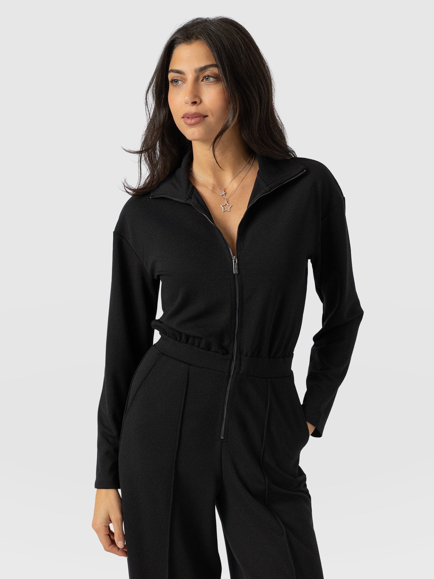 Keller Long Sleeve Jumpsuit - Black - Women's Jumpsuits | Saint + Sofia® UK