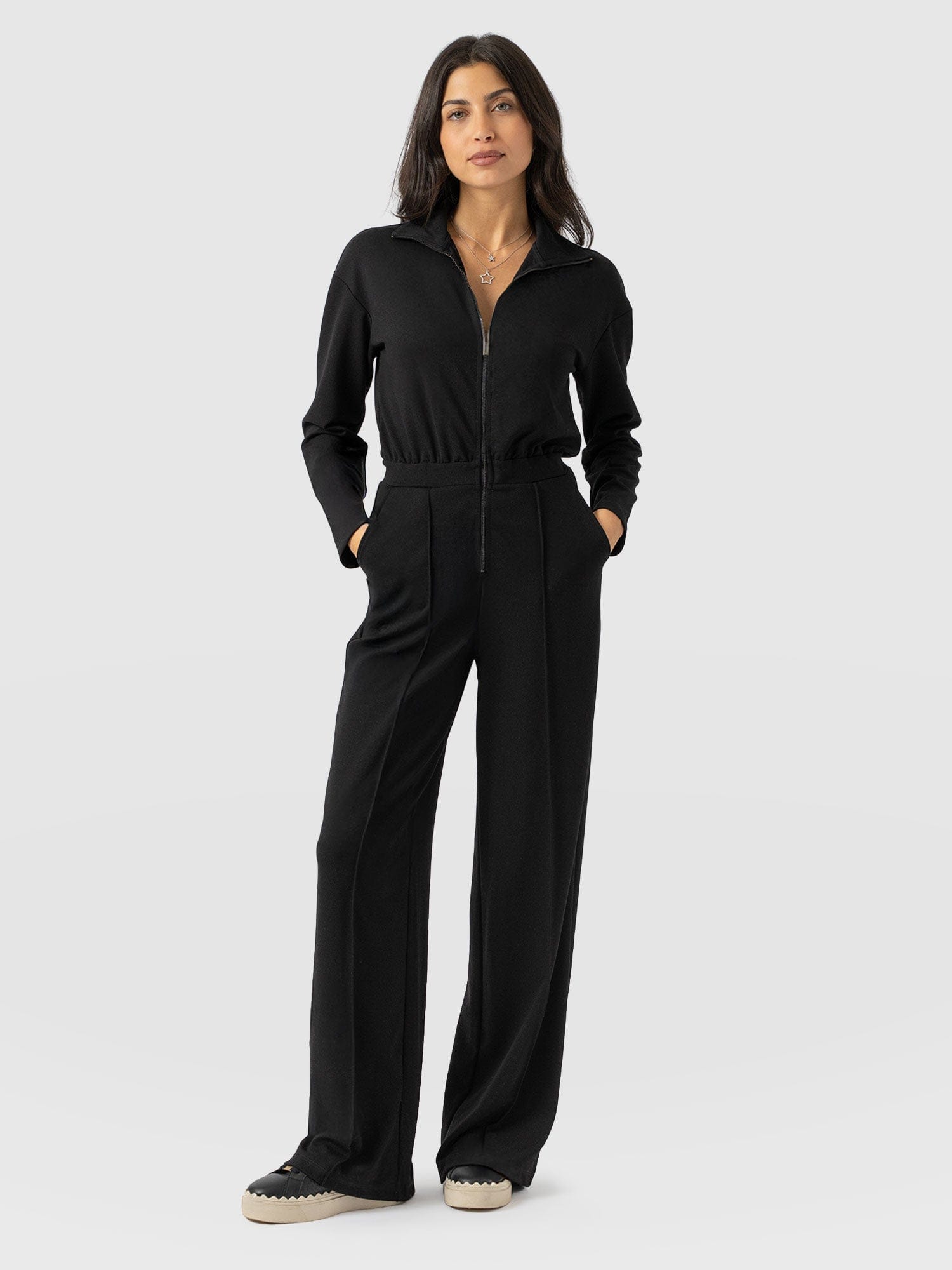 Keller Long Sleeve Jumpsuit - Black - Women's Jumpsuits | Saint + Sofia® UK