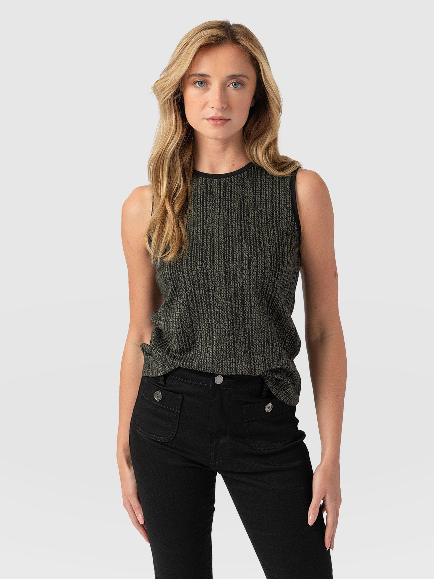 Keller Vest Green Texture - Women's Vests | Saint and Sofia® UK