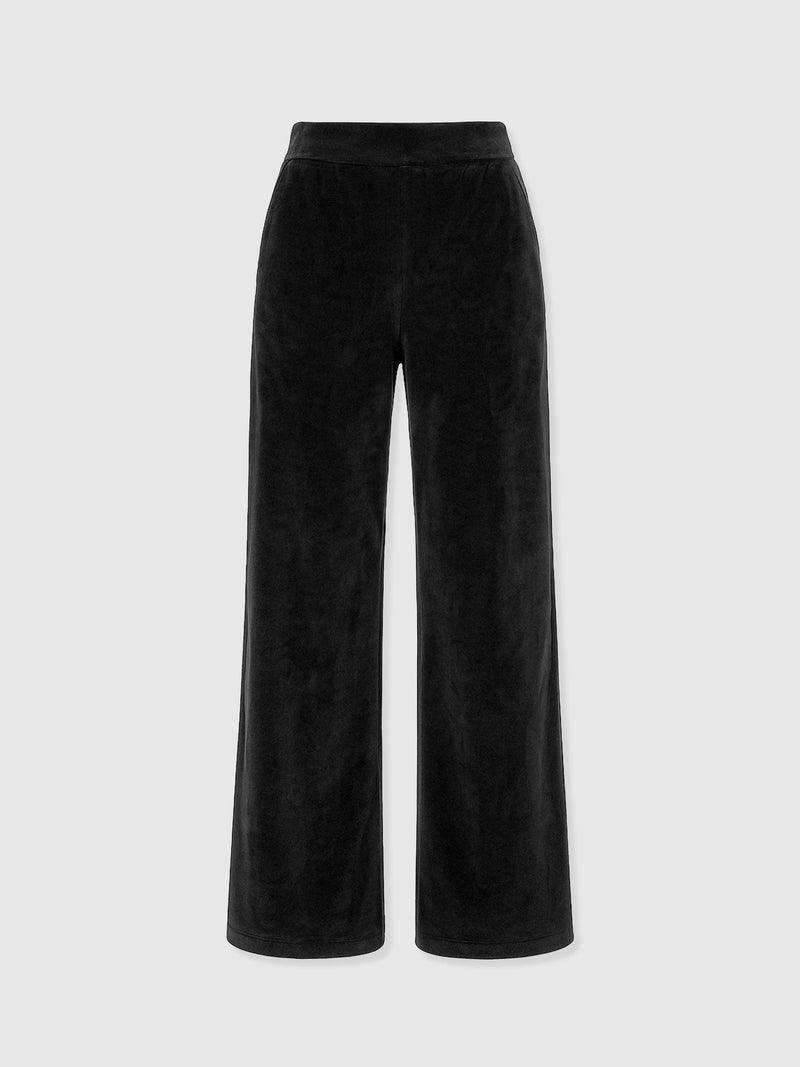 Keller Wide Leg Pant - Black Velvet