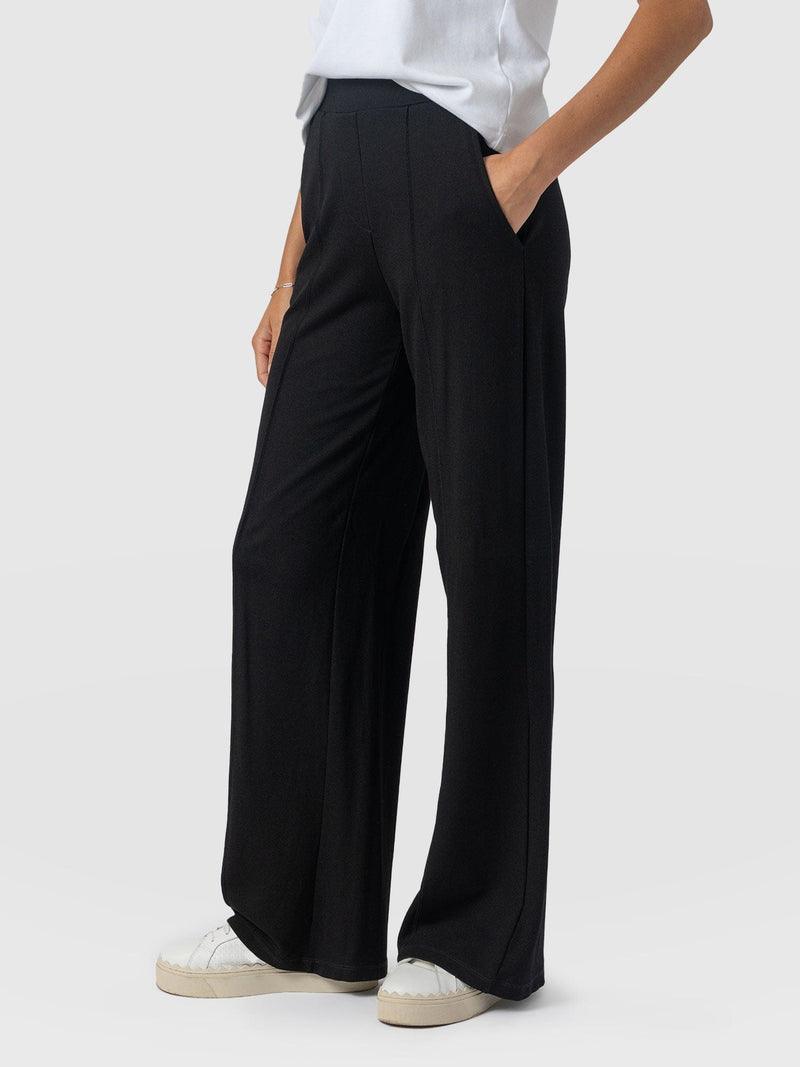 Keller Wide Leg Pant Black - Women's Trousers | Saint + Sofia® UK