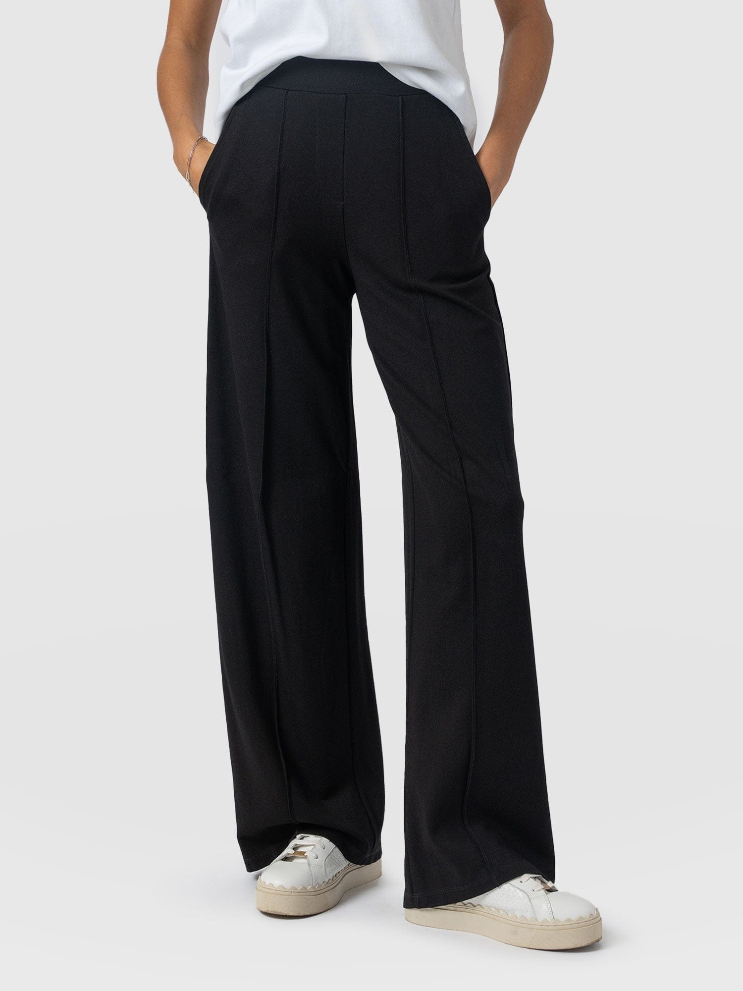 Keller Wide Leg Pant Black - Women's Trousers | Saint + Sofia® UK