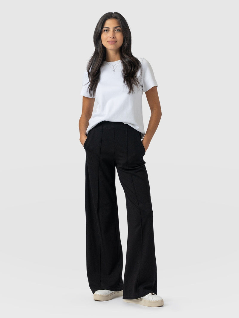 Keller Wide Leg Pant Black - Women's Trousers | Saint + Sofia® UK