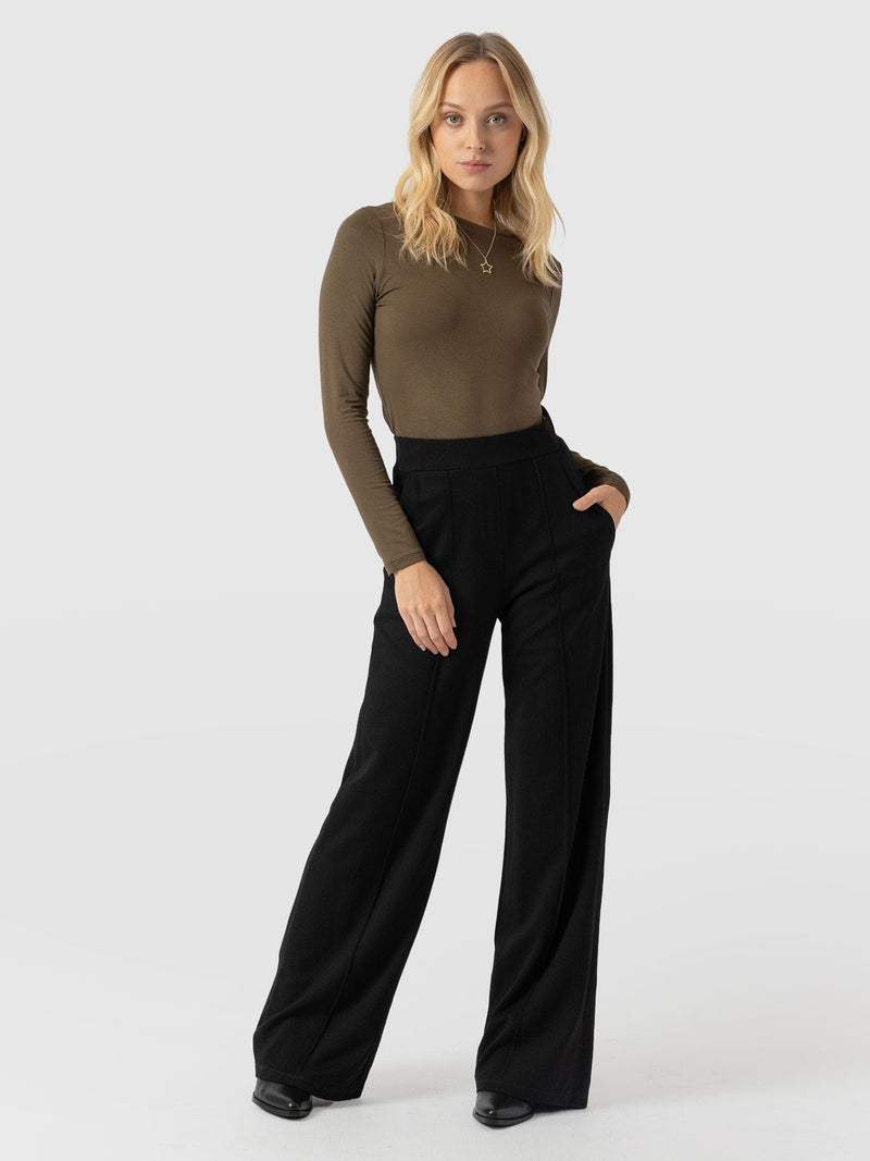 Keller Wide Leg Pant - Black