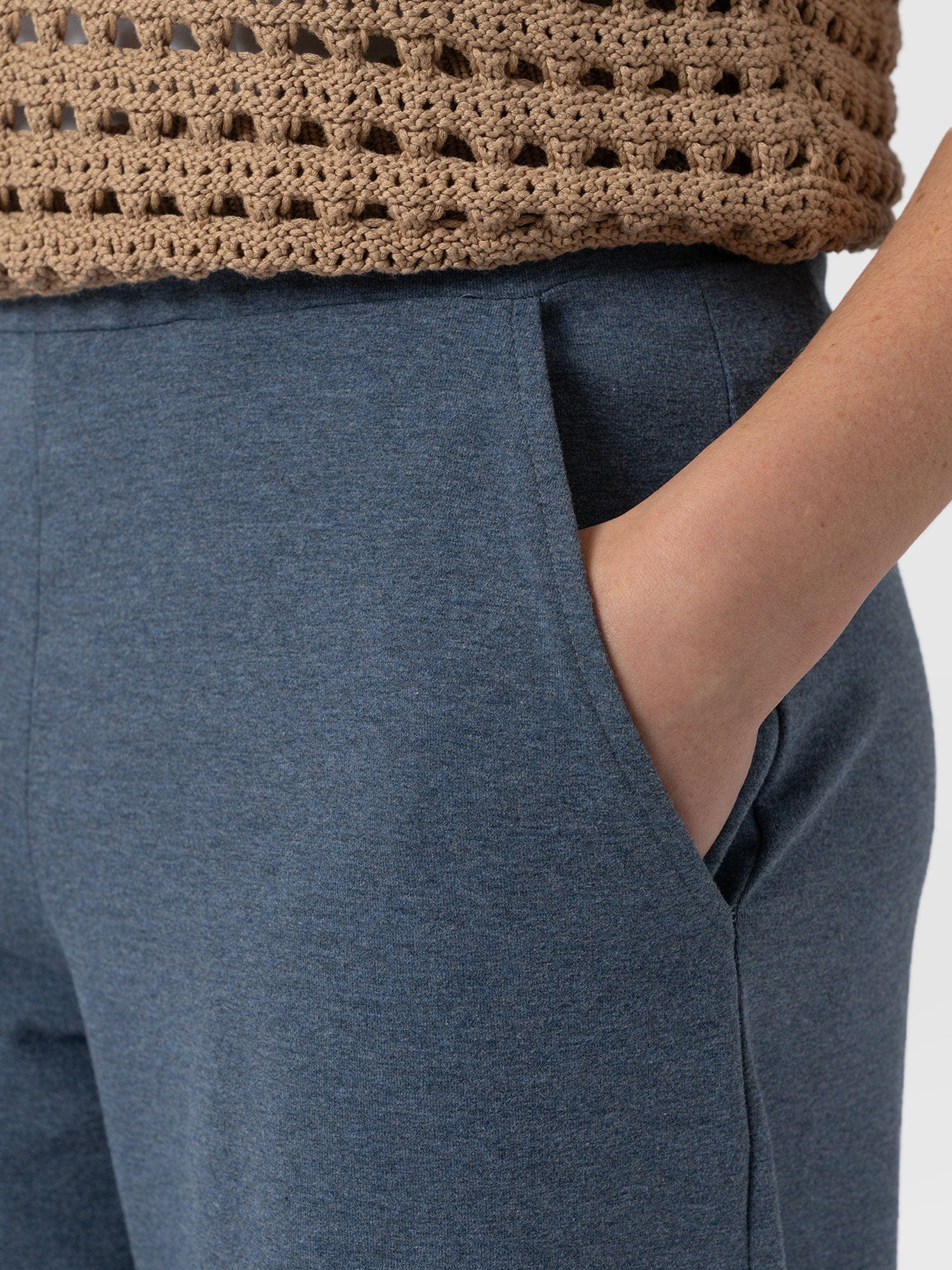 Keller Wide Leg Pant - Blue Melange