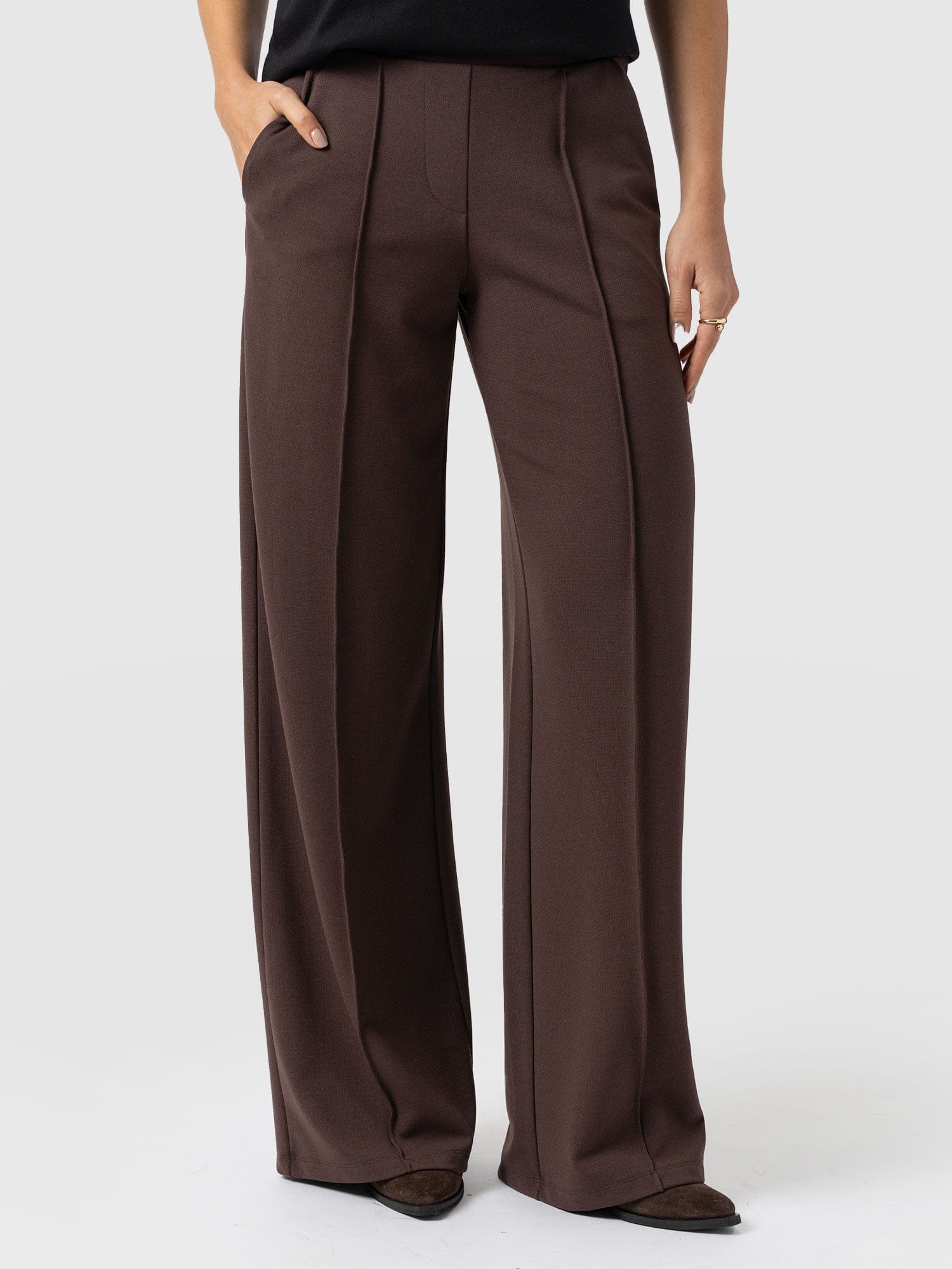 Keller Wide Leg Pant - Brown