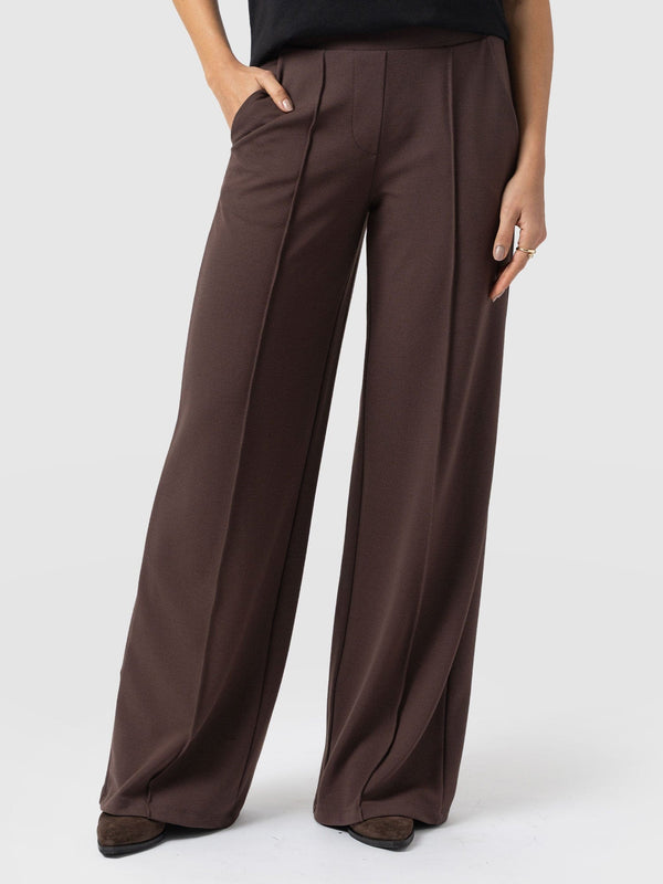 Keller Wide Leg Pant - Brown