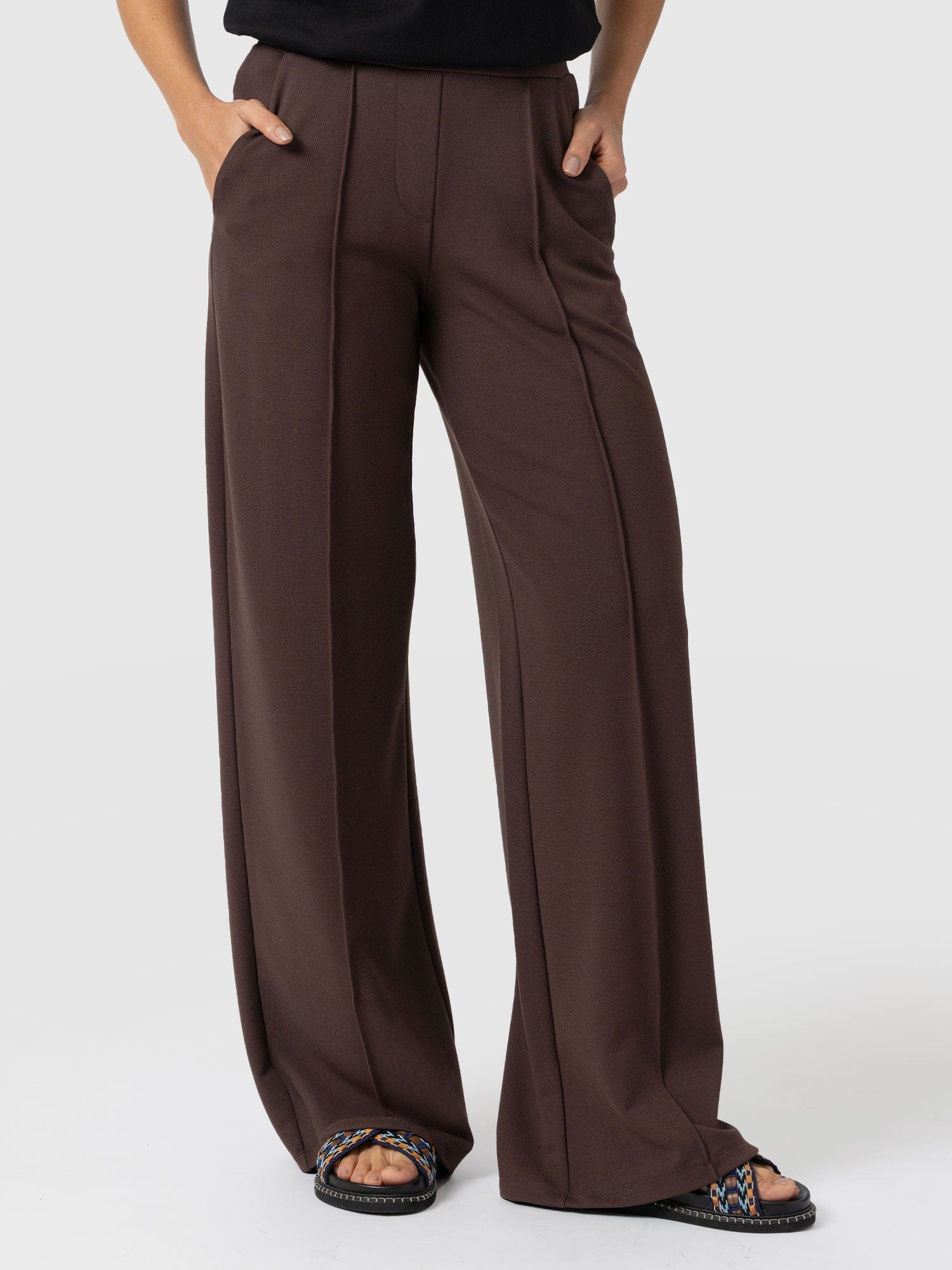 Keller Wide Leg Pant - Brown - Women's Trousers | Saint + Sofia® UK