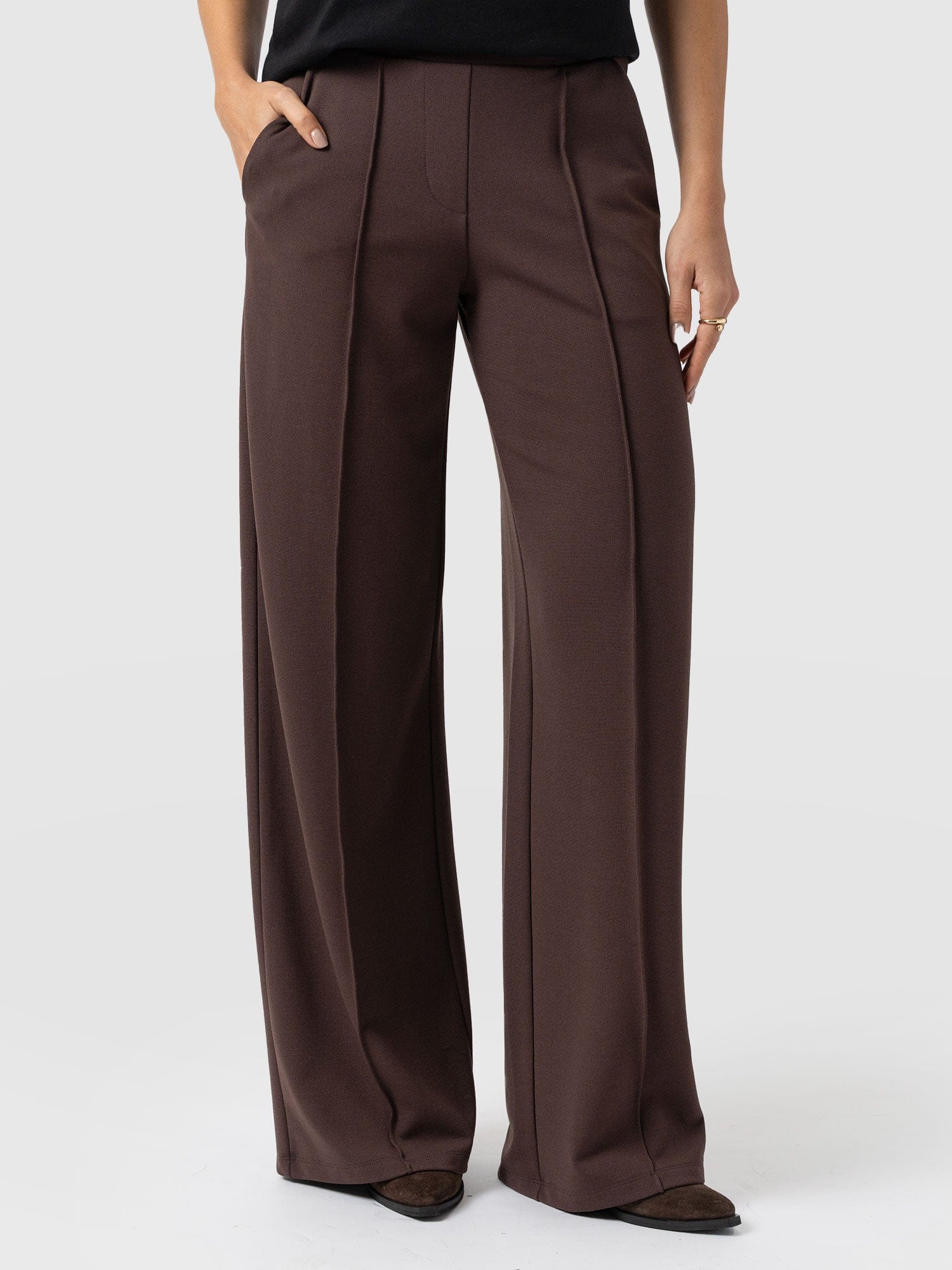 Keller Wide Leg Pant - Brown