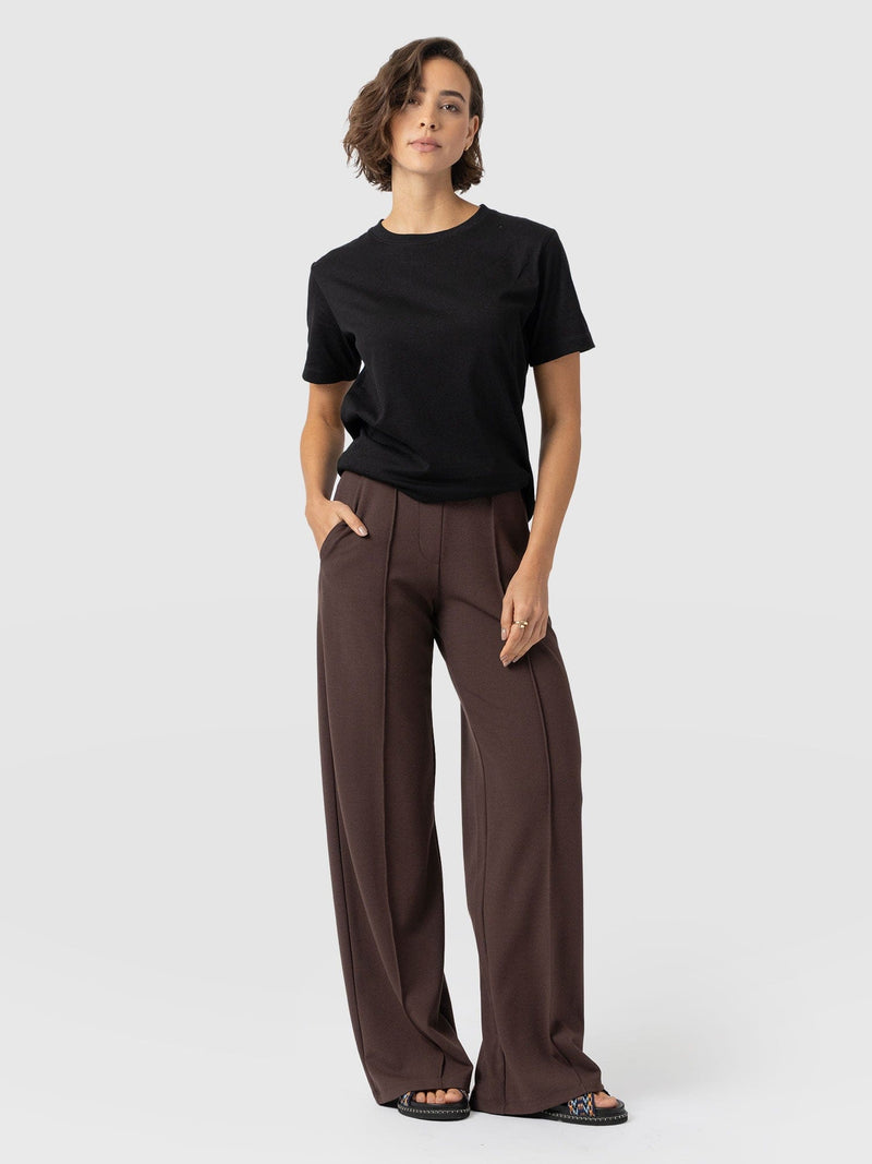 Keller Wide Leg Pant - Brown