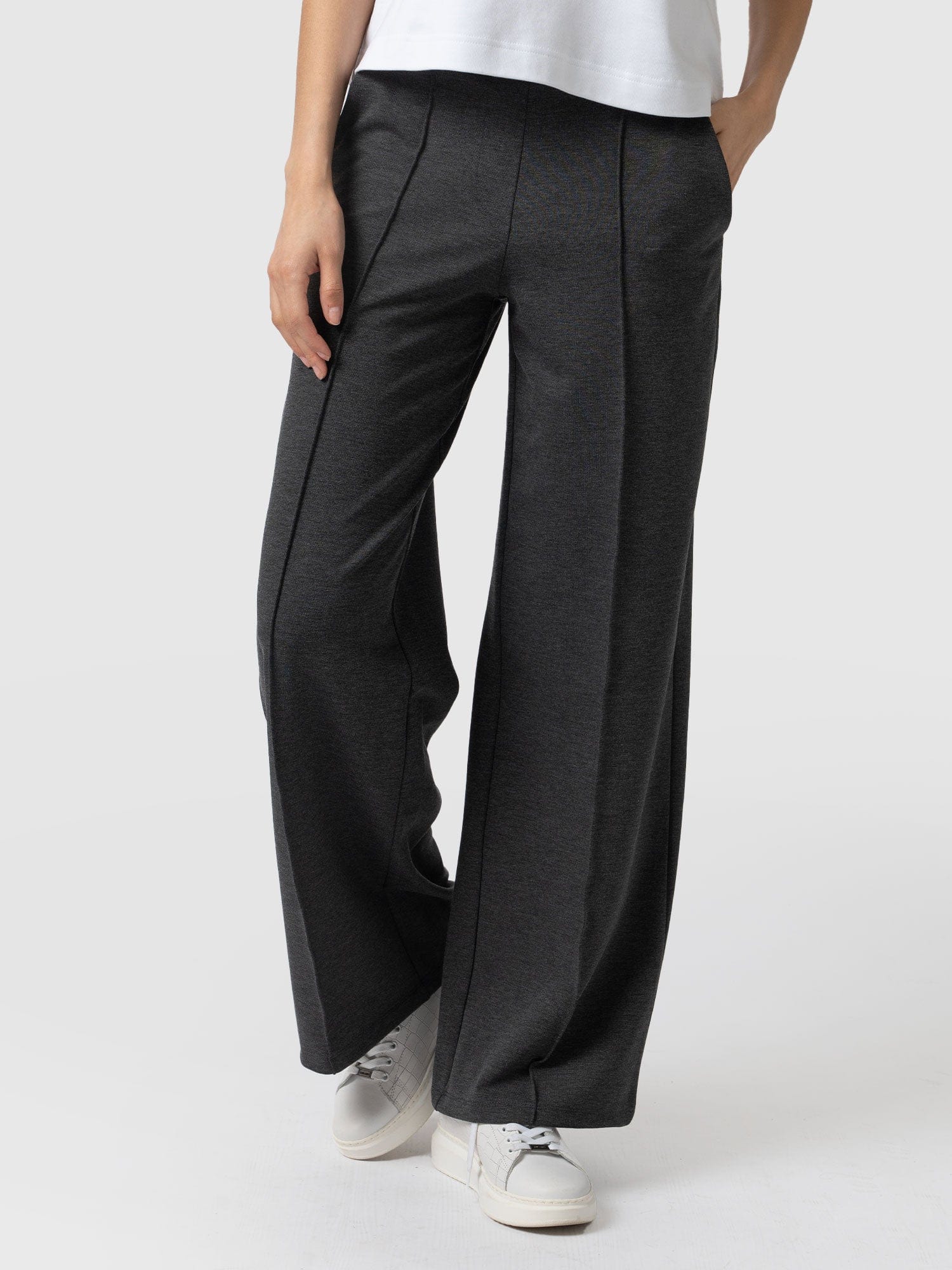 Keller Wide Leg Pant - Grey Twill