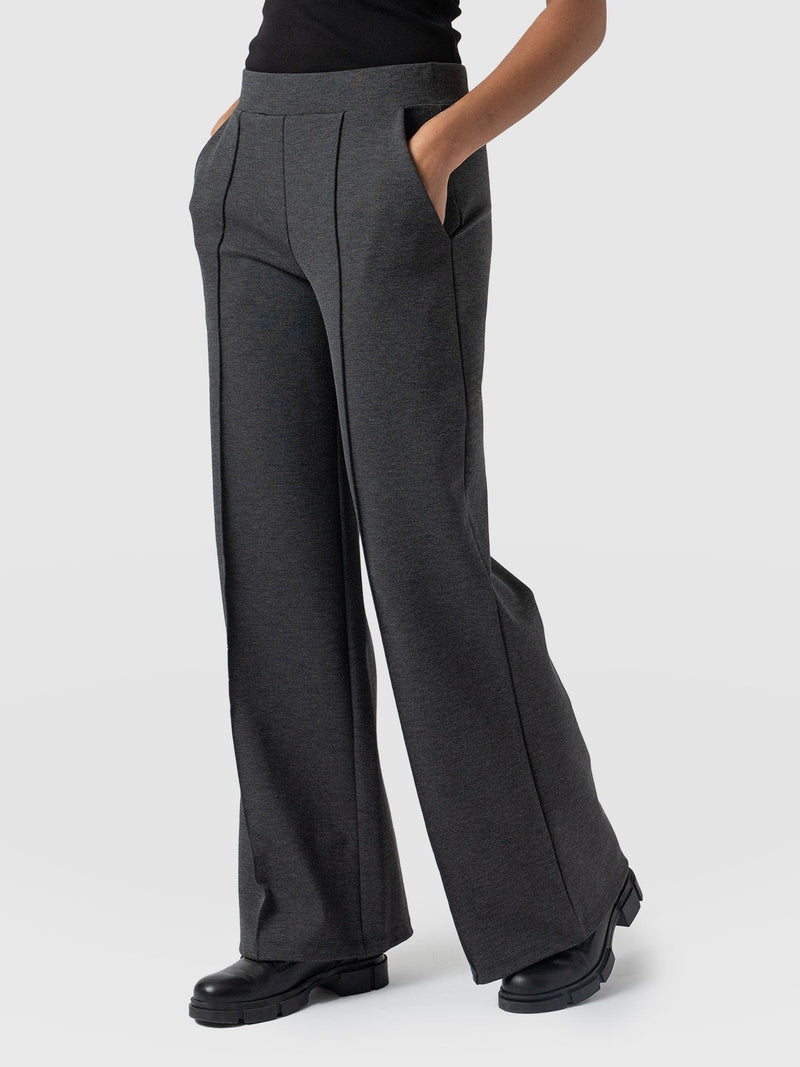 Keller Wide Leg Pant - Charcoal