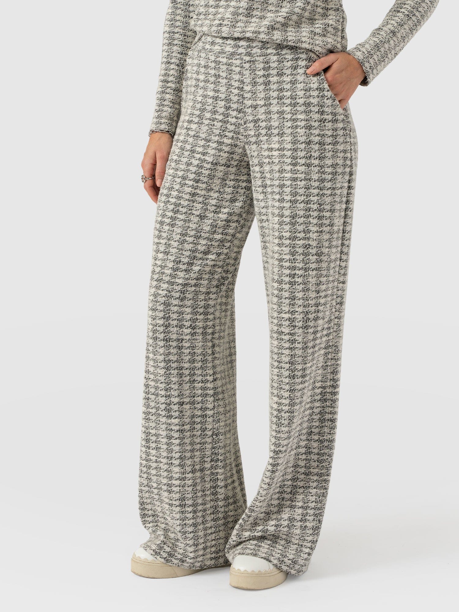 Keller Wide Leg Pant - Cream Boucle