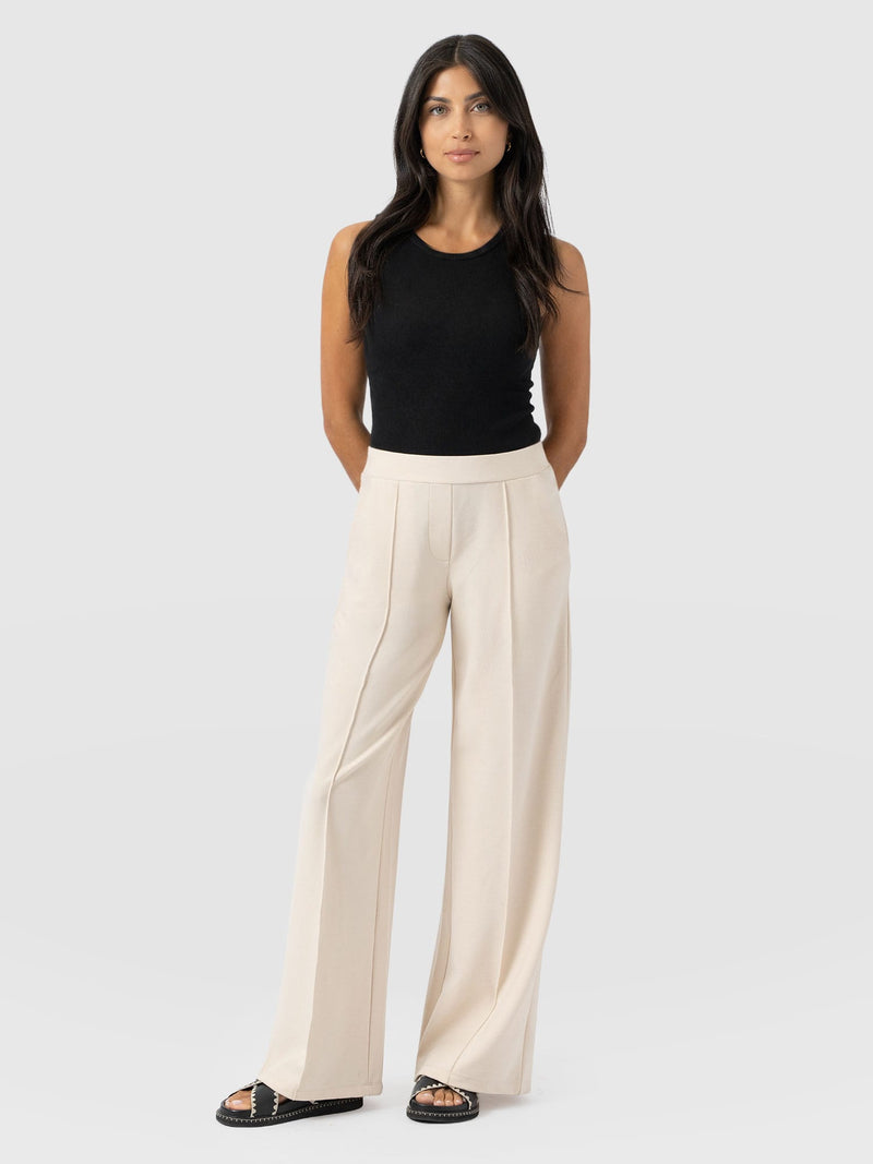 Keller Wide Leg Pant - Cream